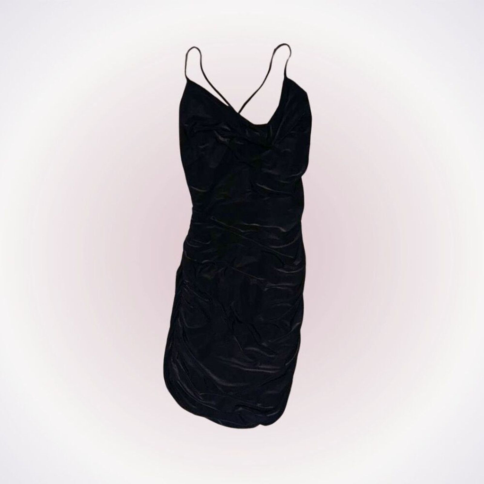 Other Sabora Black Cowl Neck Fitted Bodycon Mini Dress | Sz S Size S / US 4 / IT 40 - 1 Thumbnail