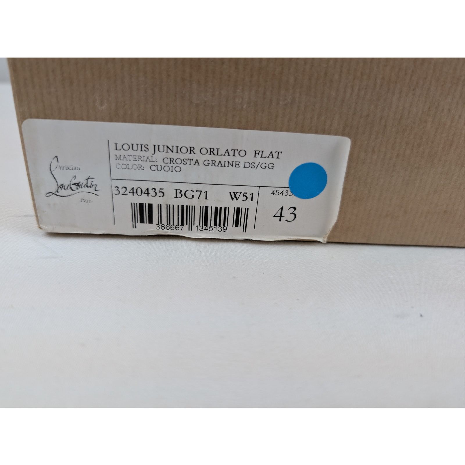 Christian Louboutin o1rshd1 Louis Junior Orlato Flat Shoe Sneakers Brown/White Size US 10 / EU 43 - 24 Thumbnail