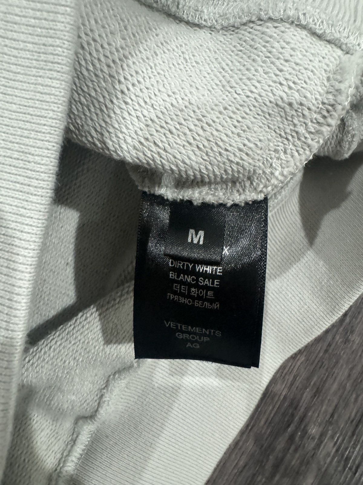 Vetements Vetements Limited Edition Hoodie (Offwhite/grey) Size US M / EU 48-50 / 2 - 3 Thumbnail