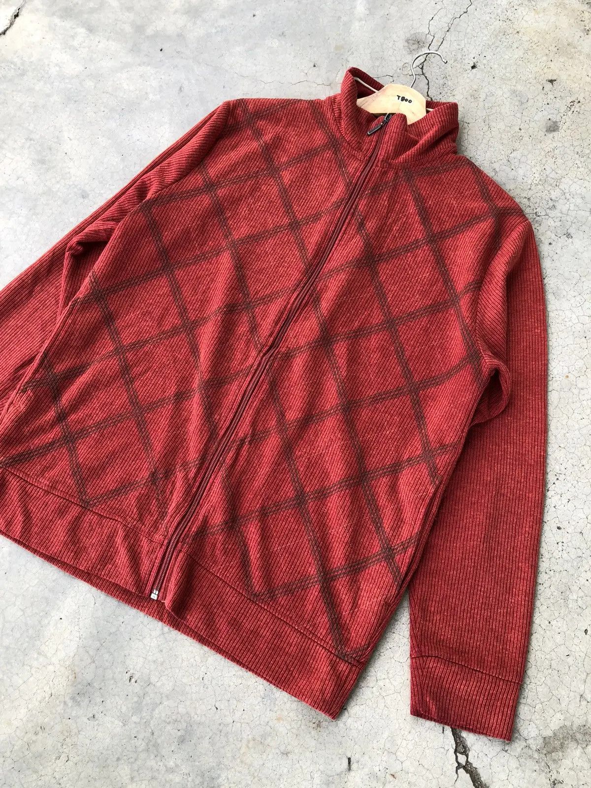 Beauty Beast × Designer × Japanese Brand Cardigan Ziper Sweater Jacket Checked Design Size US L / EU 52-54 / 3 - 4 Thumbnail