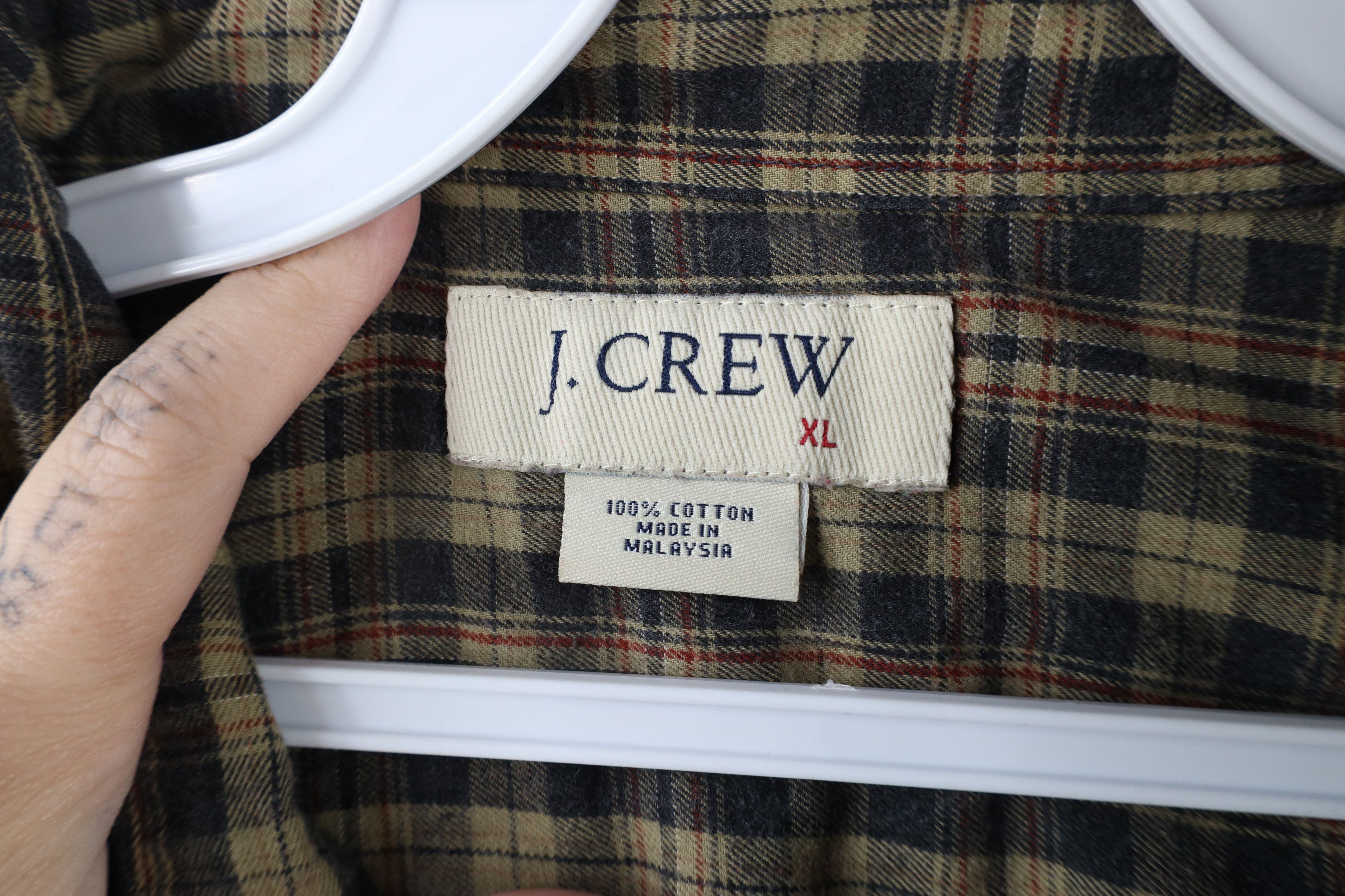 J.Crew × Vintage Vintage 90s J Crew Collared Button Shirt Plaid Cotton Size US L / EU 52-54 / 3 - 5 Thumbnail
