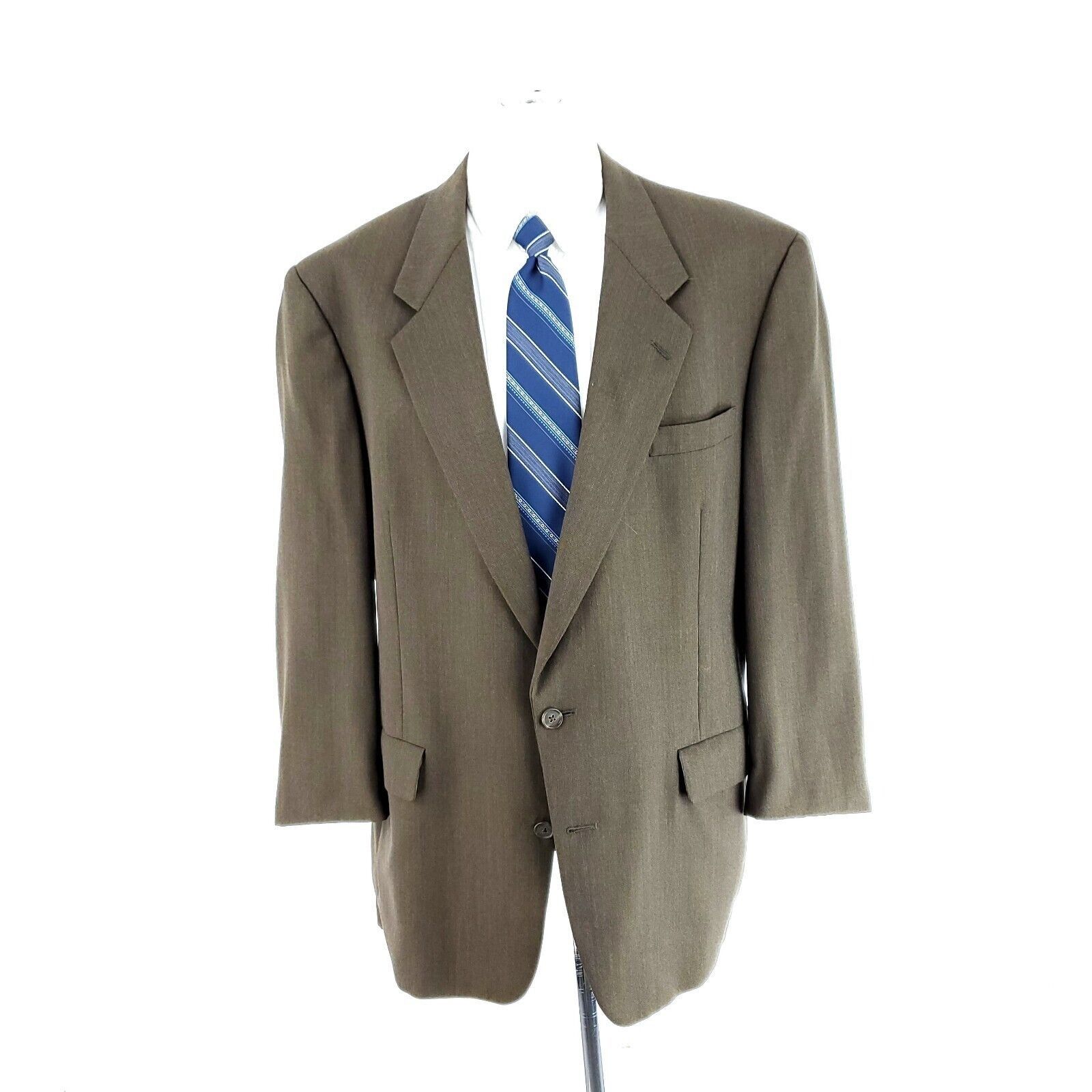 Hart Schaffner Marx Hart Schaffner Marx Wool 2 Button Sport Coat 46L Green Blaz Size 46L - 3 Thumbnail