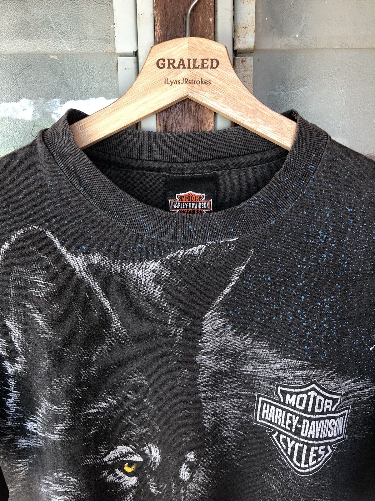 Harley Davidson 90’’s Vintage Harley Davidson Wolf AOP Veryrare Shirt Tee Size US M / EU 48-50 / 2 - 17 Thumbnail