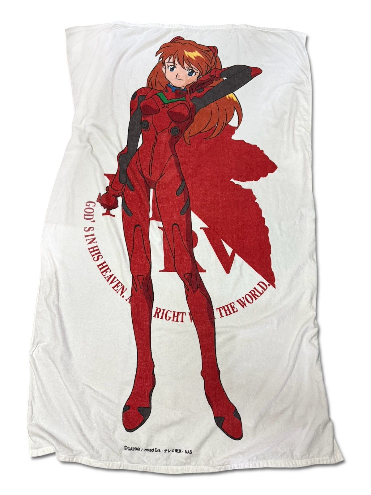 Anime Vintage Neon Genesis Evangelion Asuka Lengley Soryu Towel Size ONE SIZE - 1 Thumbnail