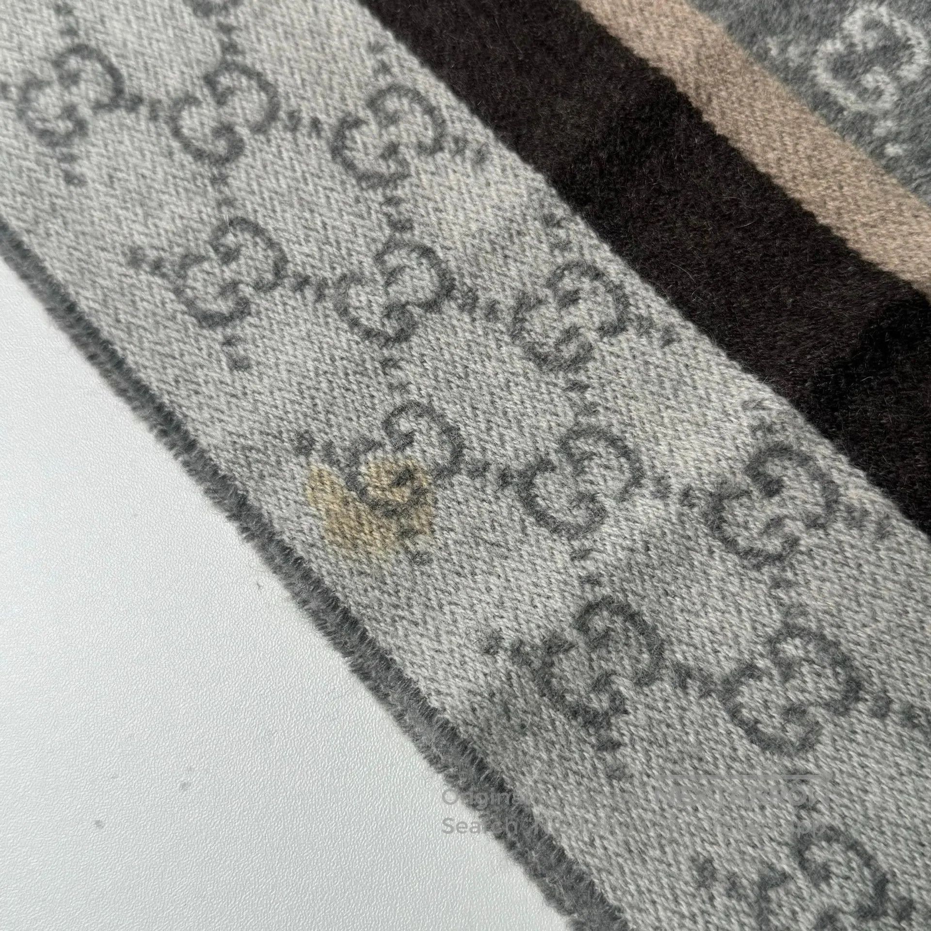 Gucci Guicci Gray Double G Jacquard Full Logo Wool and Cashmere Size ONE SIZE - 5 Thumbnail