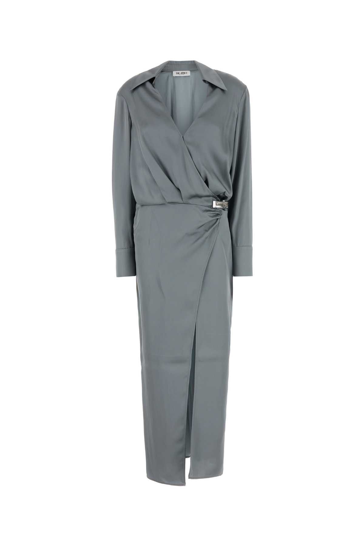 The Attico Dark Grey Satin Dress Size S / US 4 / IT 40 - 1 Thumbnail