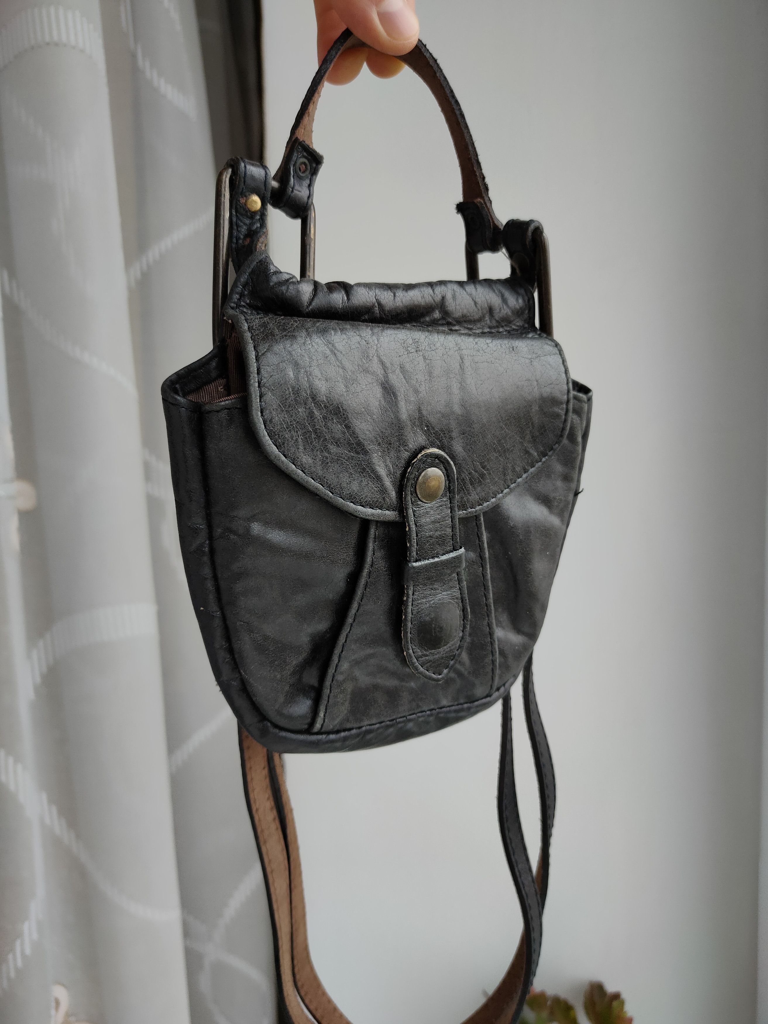 Genuine Leather Abaco Paris Small Vintage Leather Bag France Handbag Size ONE SIZE - 1 Thumbnail