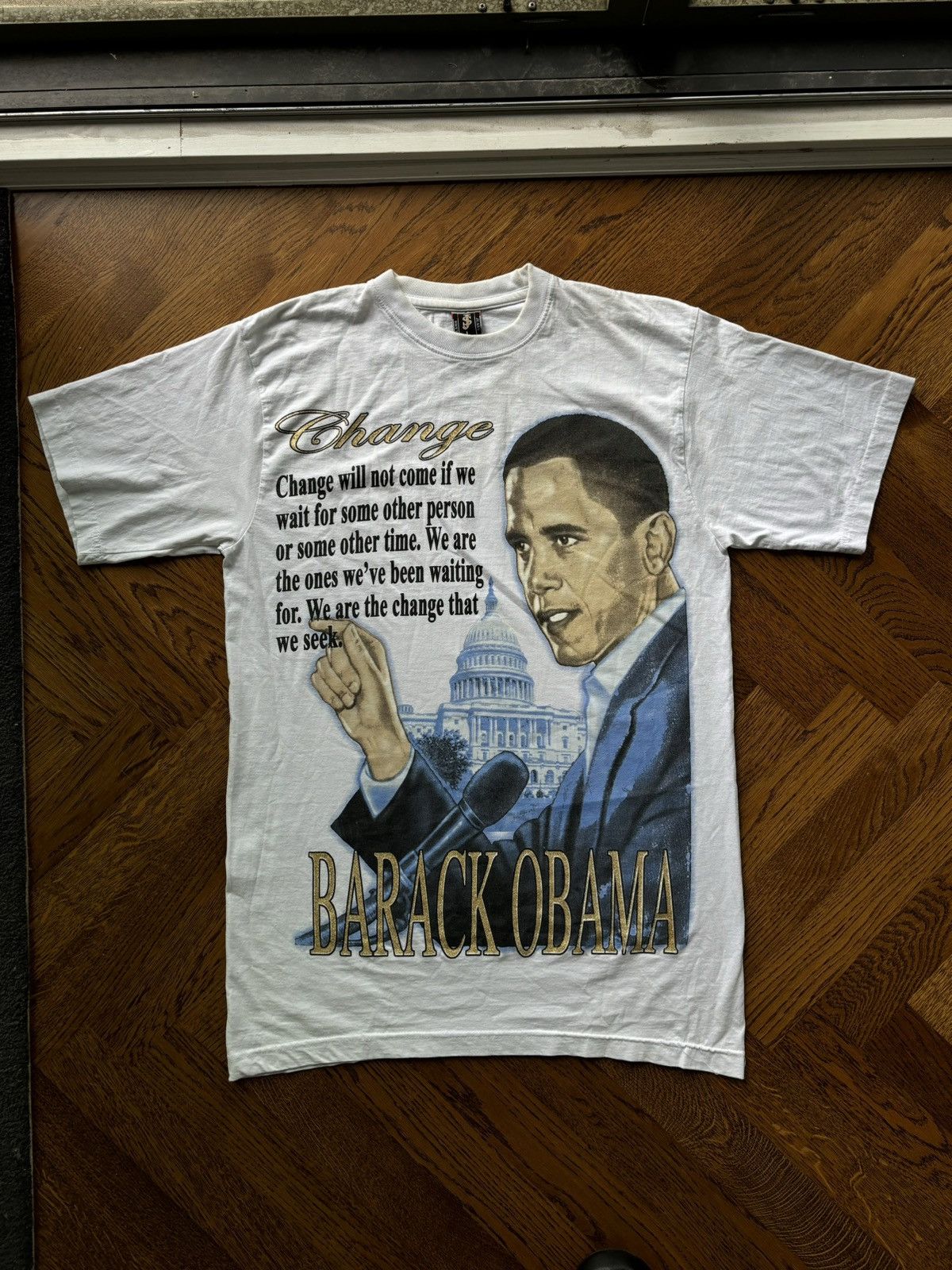 Rap Tees × Vintage 2000s Barack Obama Tee Vintage Election Bling Pen Pixel Size US L / EU 52-54 / 3 - 2 Thumbnail
