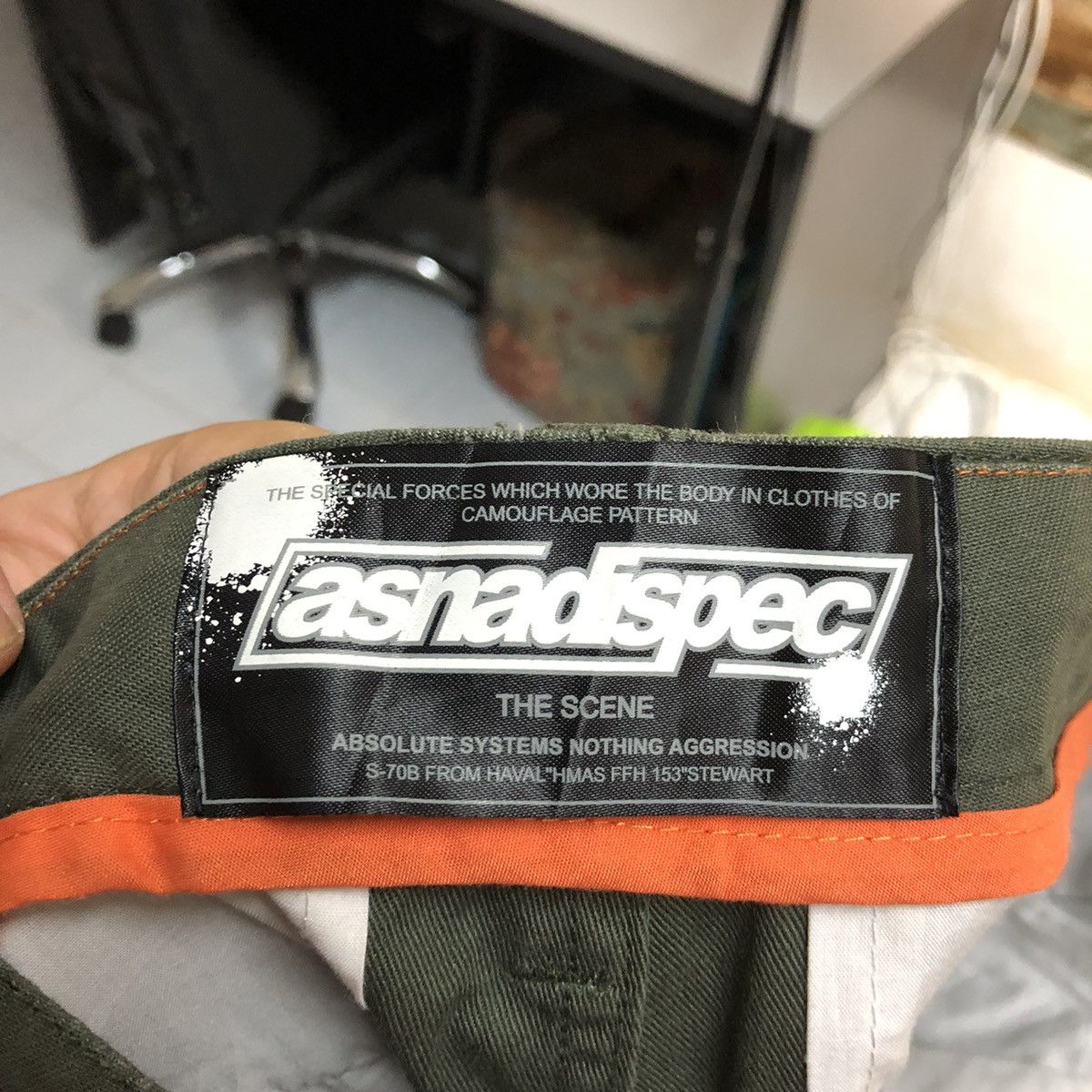 Japanese Brand Asna Dispec utility Green Cargo Multipocket Pants #A2435 Size US 33 - 20 Thumbnail