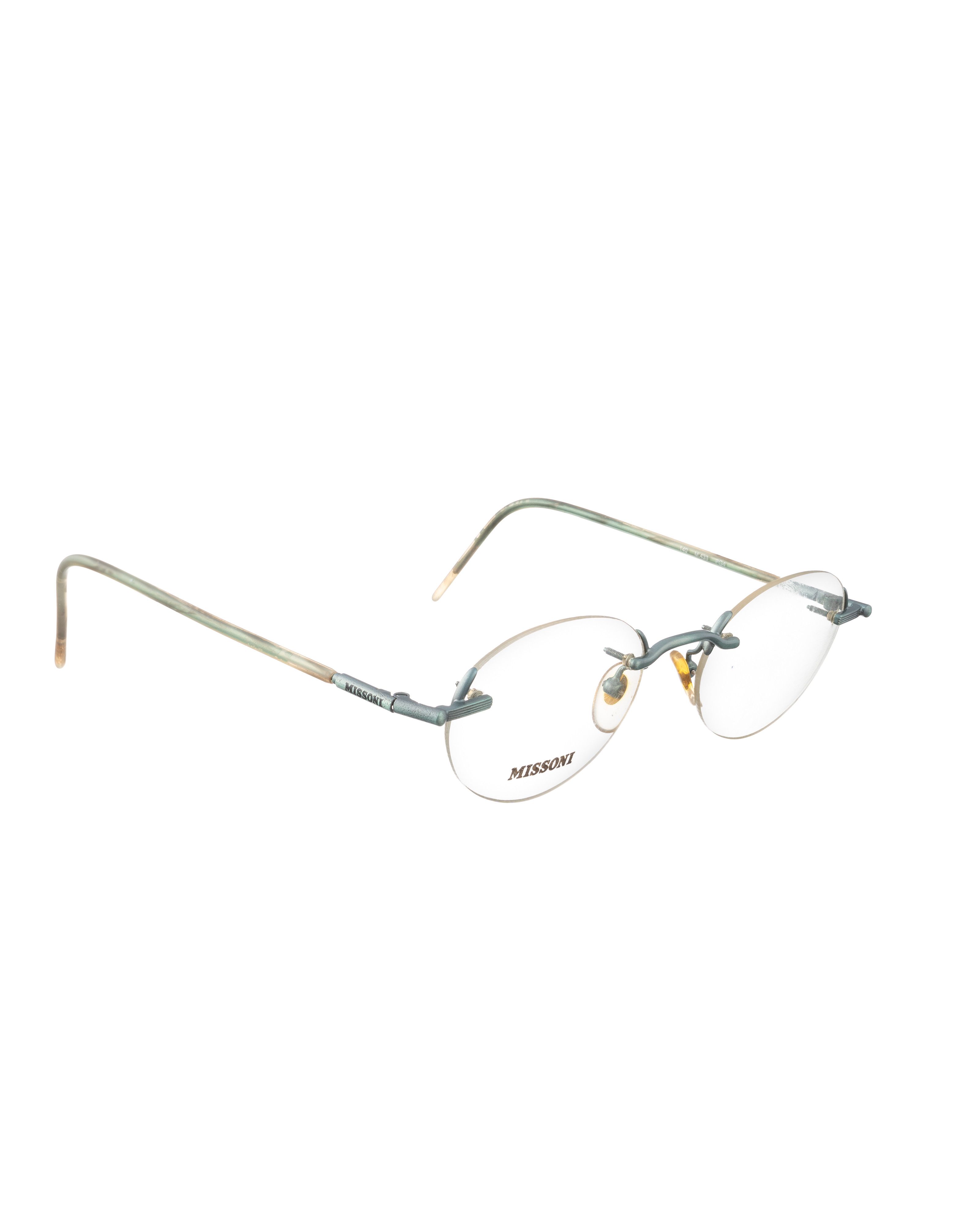 Missoni Missoni '90s Green Round Rimless Glasses Size ONE SIZE - 3 Thumbnail