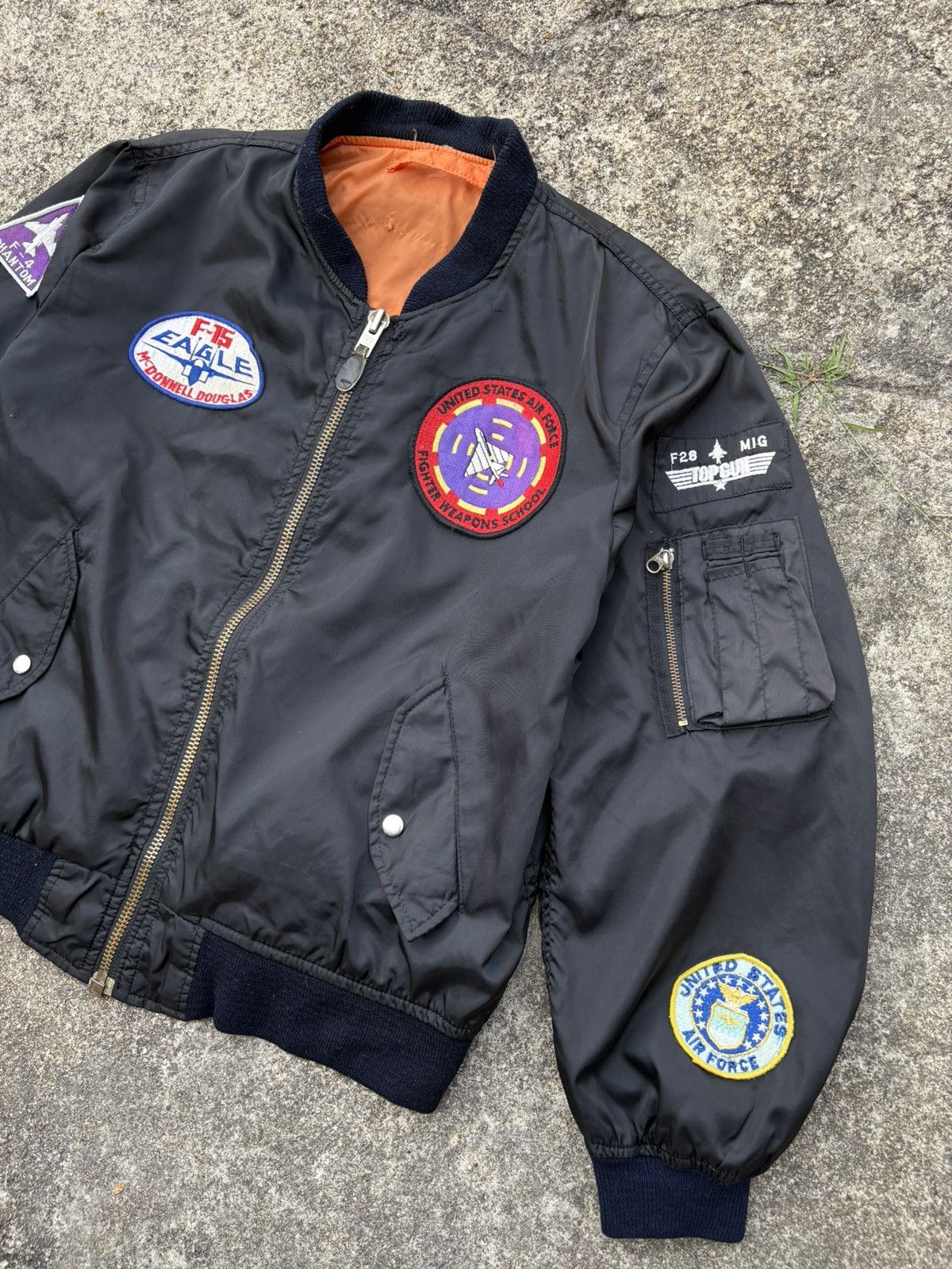 Vintage Vintage Top Gun Ma-1 Intermediate Bomber Jacket Rever Size US XL / EU 56 / 4 - 7 Thumbnail