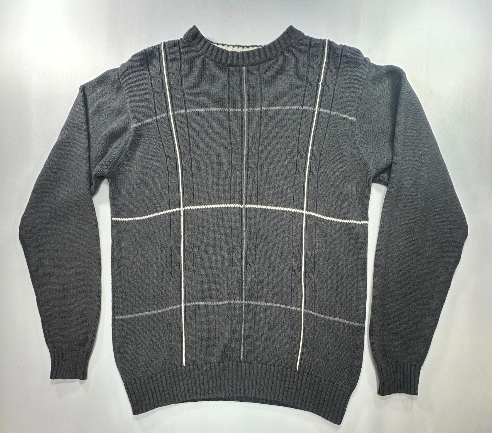 Oscar De La Renta Oscar de la Renta Cotton Knit Pullover Sweater Gray Mens L Size US L / EU 52-54 / 3 - 1 Thumbnail