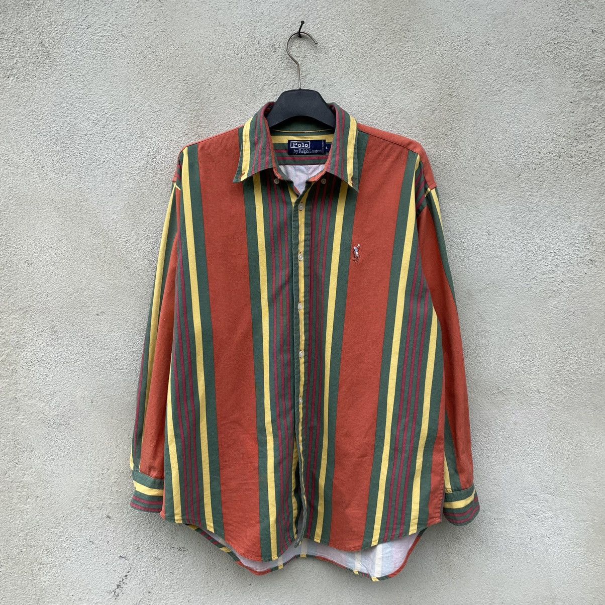 Polo Ralph Lauren × Vintage 90’s Colour Block Polo Ralph Lauren Shirt 🍒 Size US L / EU 52-54 / 3 - 2 Thumbnail