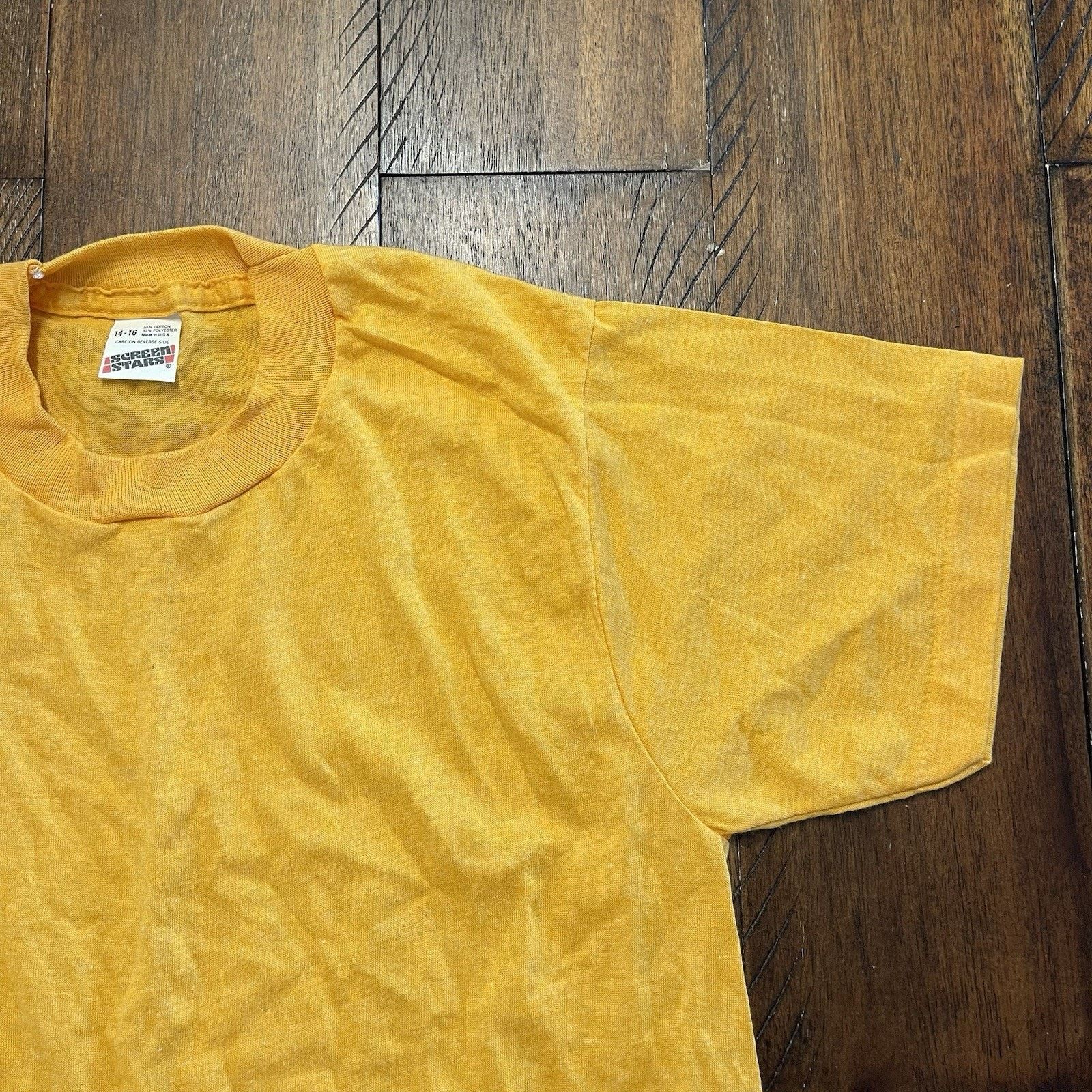 Vintage Screen Stars TShirt Youth L 14-16 50/50 USA Vtg 80s Yellow 3 Size L / US 10 / IT 46 - 3 Thumbnail