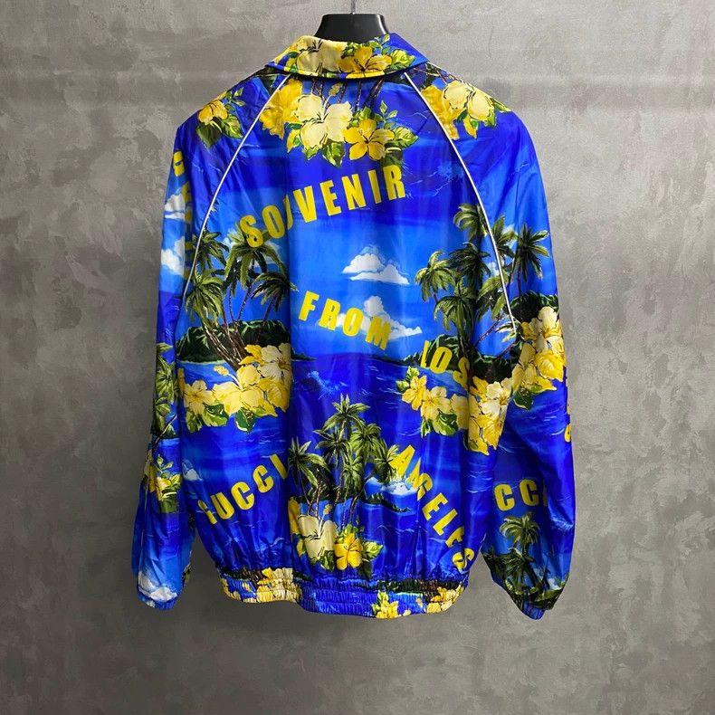 Gucci Gucci The latest blue Hawaiian print pattern logo cotton ja Size US M / EU 48-50 / 2 - 2 Thumbnail