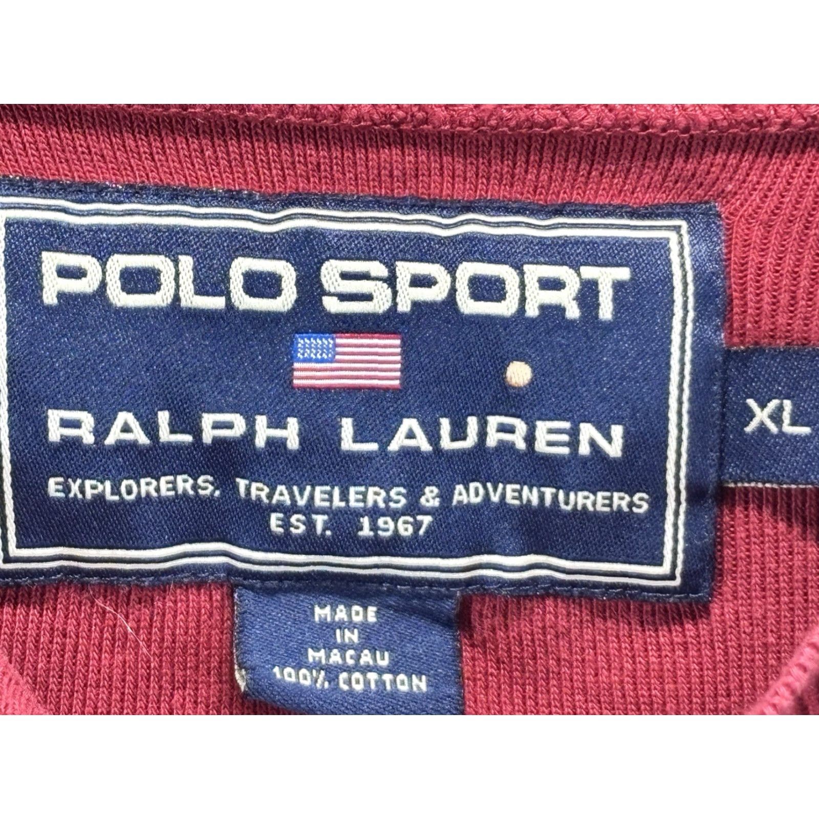 Vintage VINTAGE Polo Sport Henley Shirt Adult Extra Large Red 90s Mens Size US XL / EU 56 / 4 - 5 Thumbnail