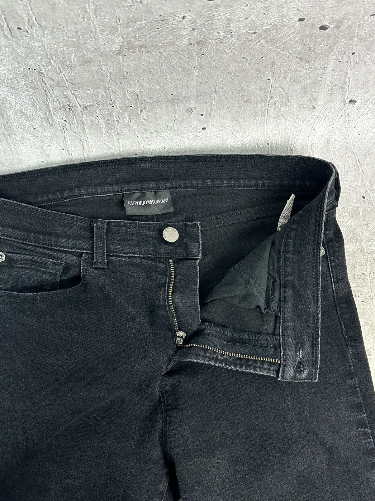 Emporio Armani Emporio Armani Slim-Fit Black Cotton Logo Women’s Jeans Size 29" - 8 Thumbnail