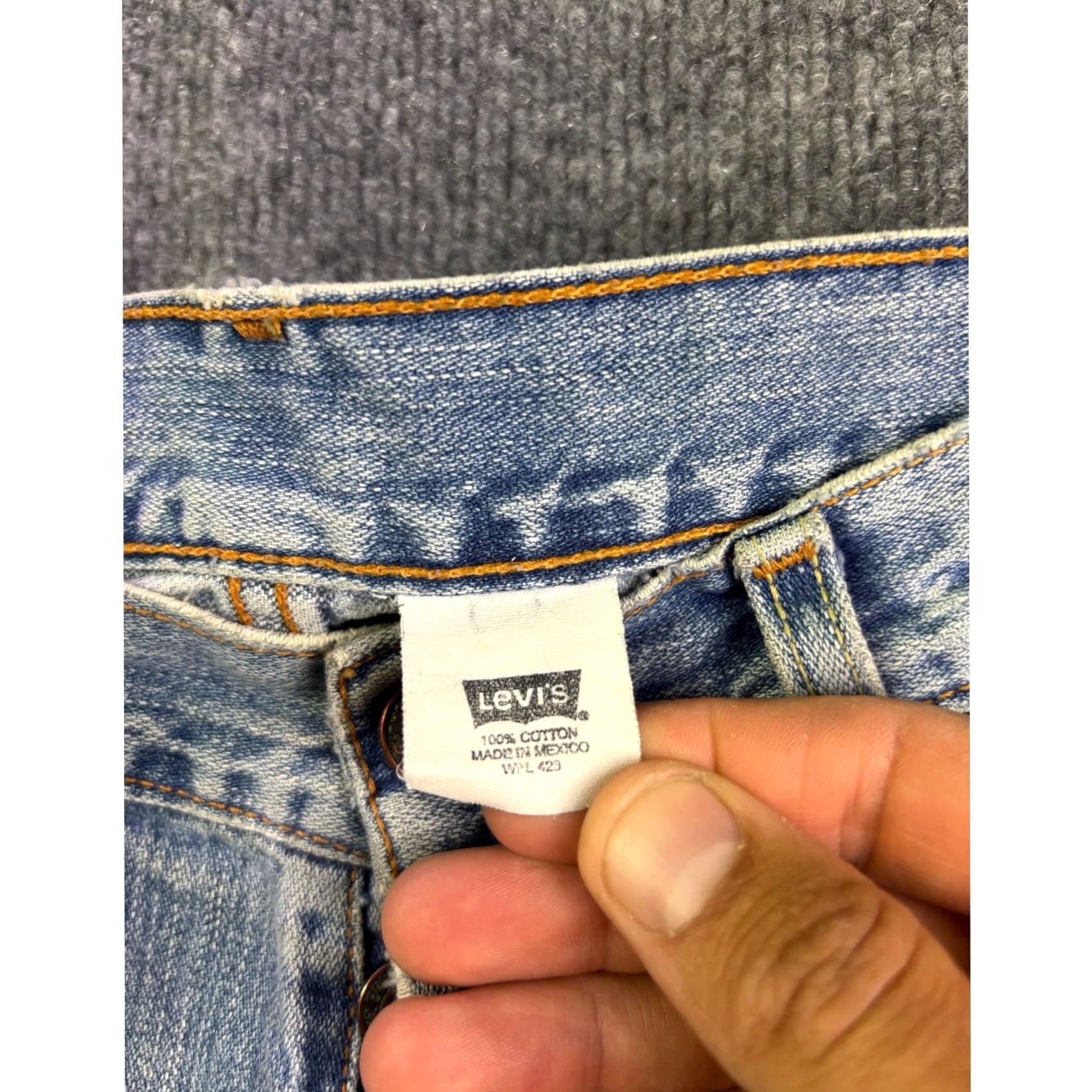 Levi's Levi's 501 Jeans Mens 29x27 Light Wash Distressed Raw Hem Button Fly Straight Denim Vintage Western Mid Rise Carry Pocket Pants Size US 29 - 2 Thumbnail