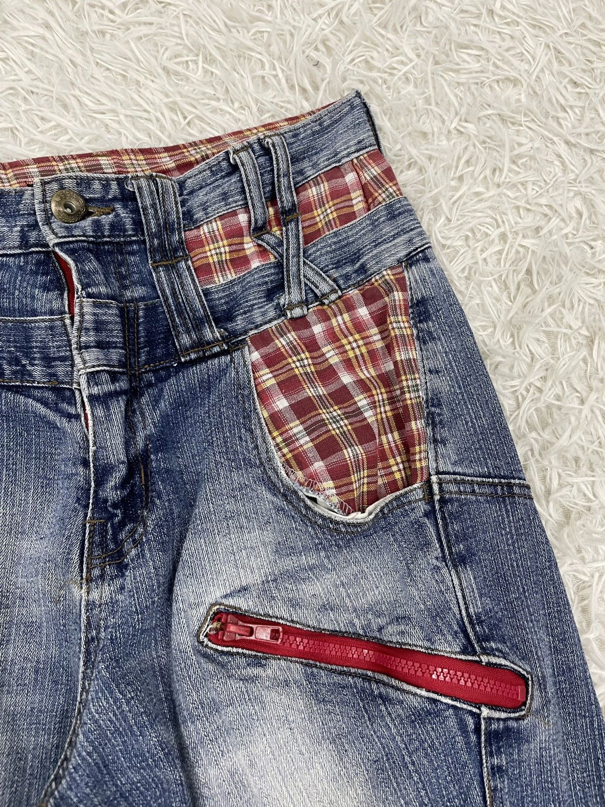 Japanese Brand B-S Complexity Gingham Dual Waist Jeans Pant Size US 31 - 6 Thumbnail
