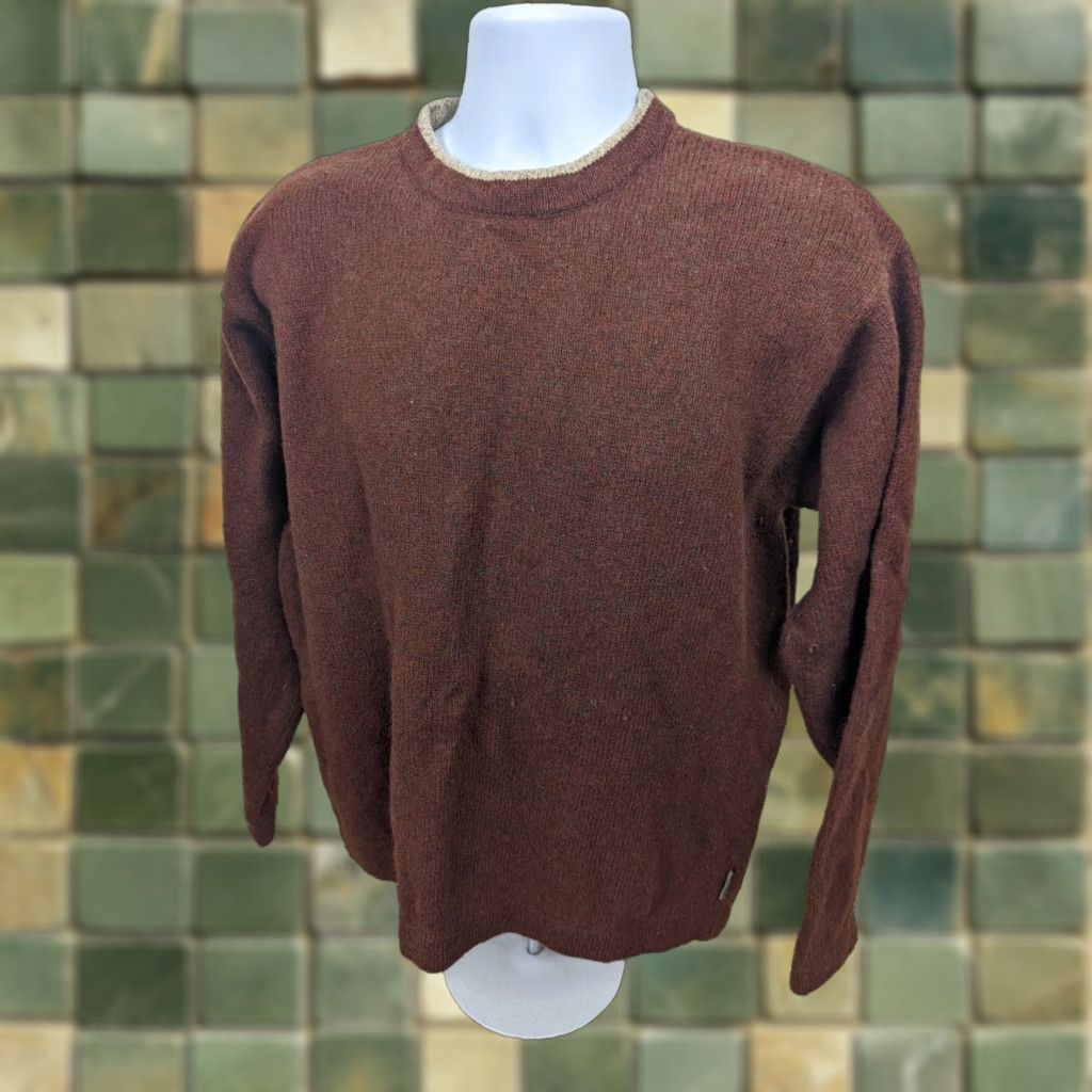 Vintage VINTAGE Woolrich Men Sweater XL Crew Neck Dark Terracotta Brown S11 Size US XL / EU 56 / 4 - 1 Thumbnail