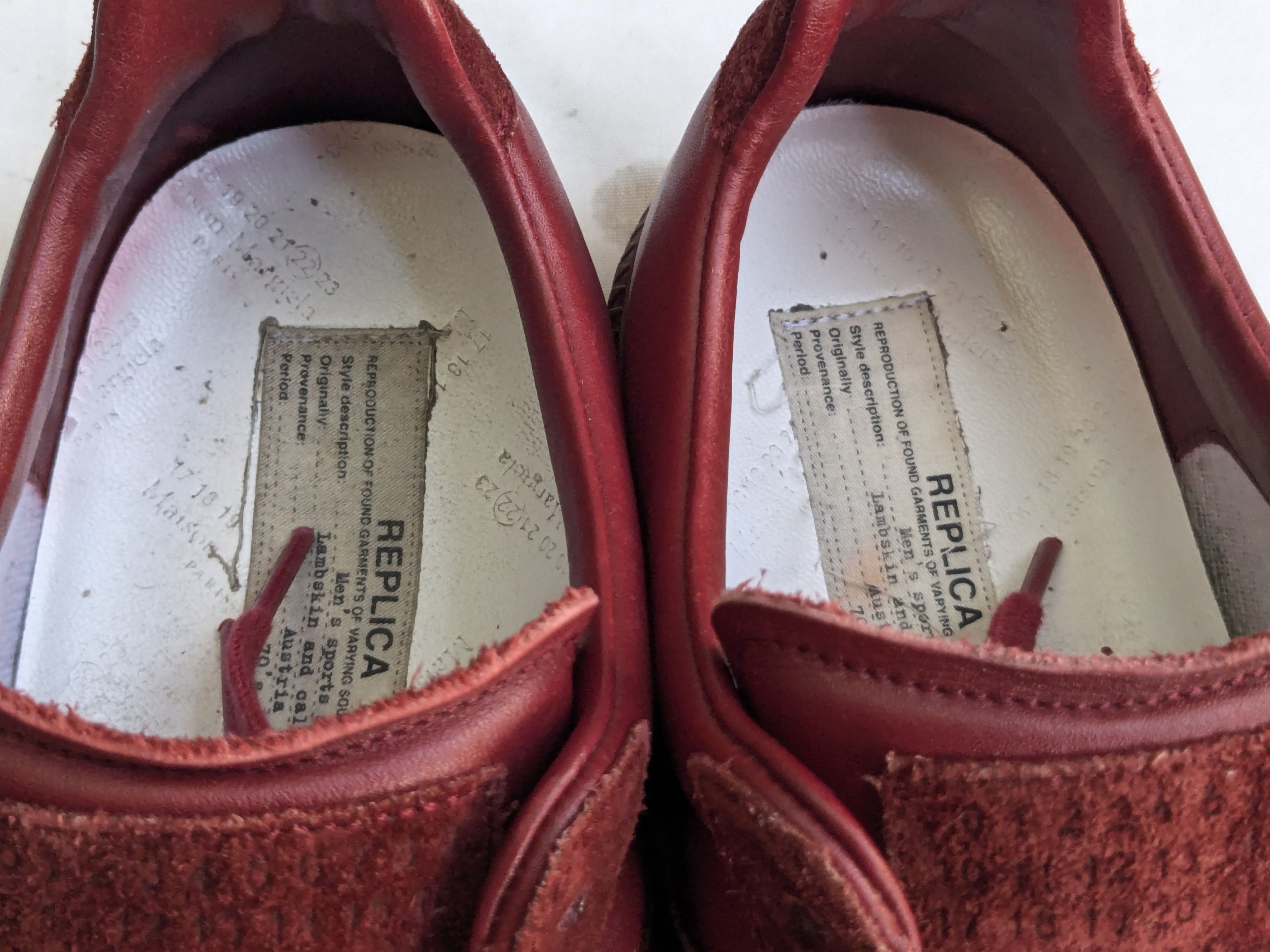 Maison Margiela Maison Margiela GAT Replica Burgundy 10 43 Low Tops Size US 10 / EU 43 - 3 Thumbnail