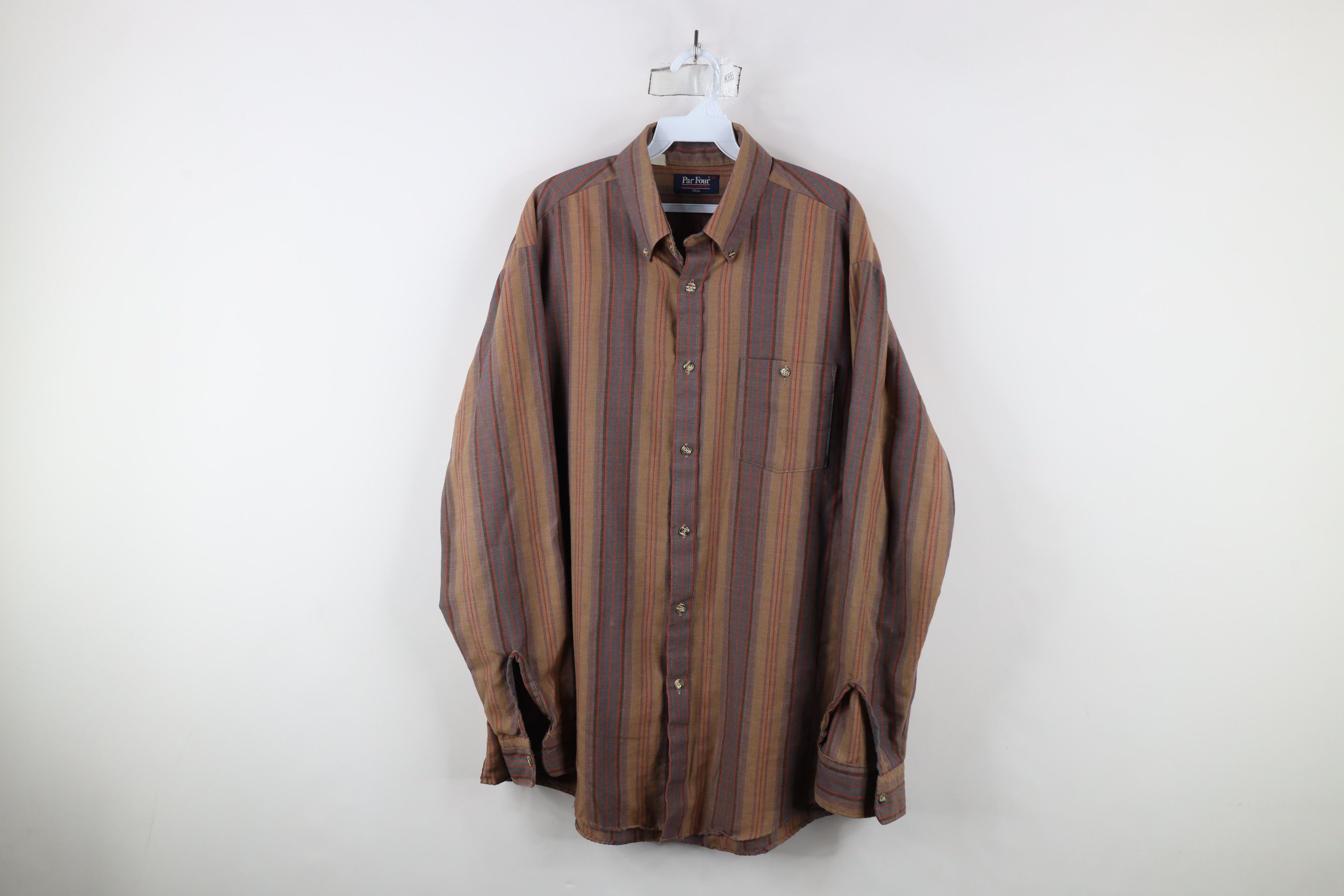 Vintage Vintage 90s Streetwear Earth Tone Striped Button Down Shirt Size US XL / EU 56 / 4 - 1 Thumbnail