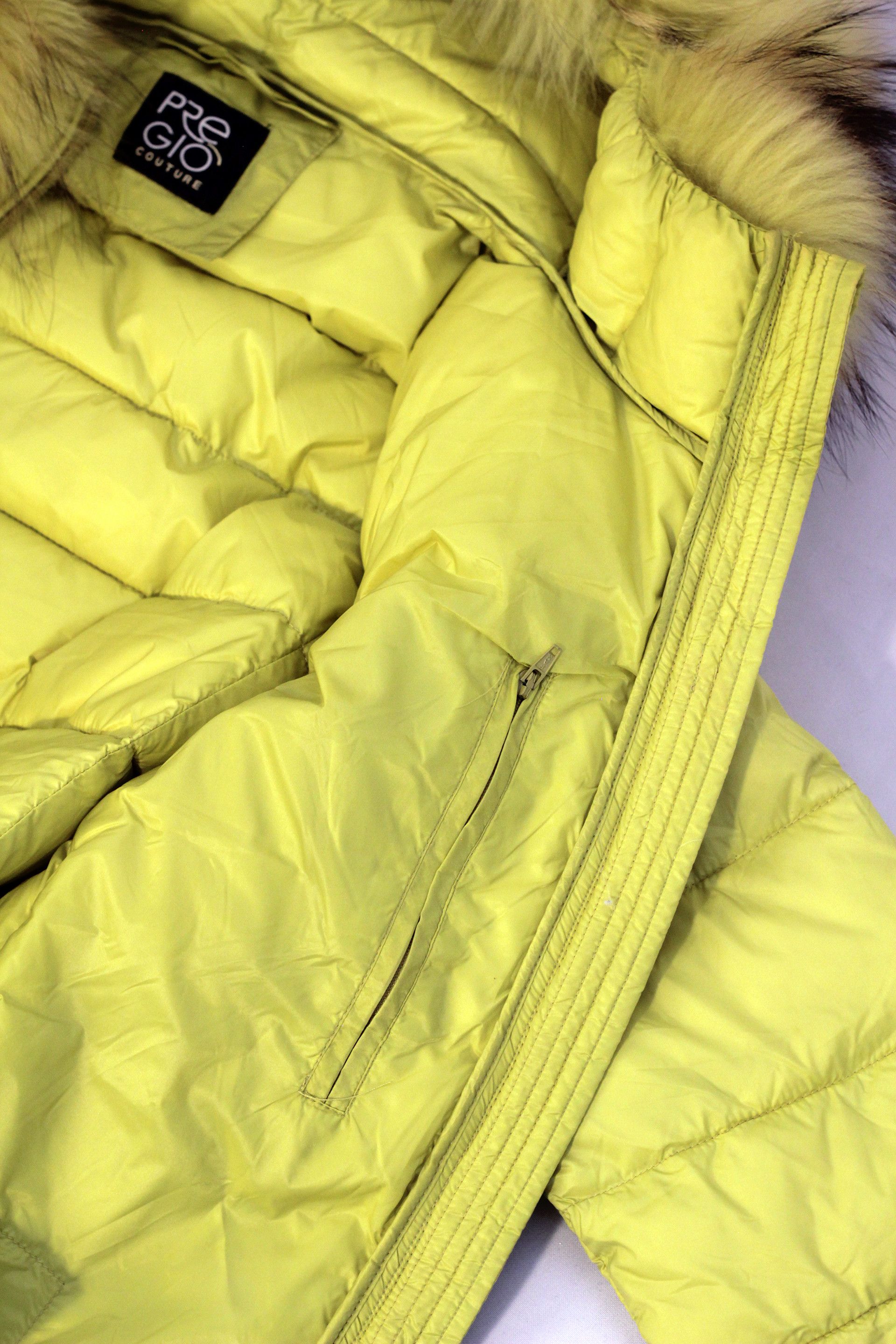 Other Pregio lime yellow puffer coat with real fur on the hood Size S / US 4 / IT 40 - 6 Thumbnail