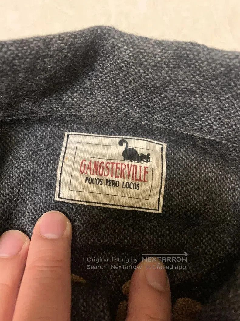 Japanese Brand Gangsterville Wool Shirt Black Style. Size US M / EU 48-50 / 2 - 3 Thumbnail