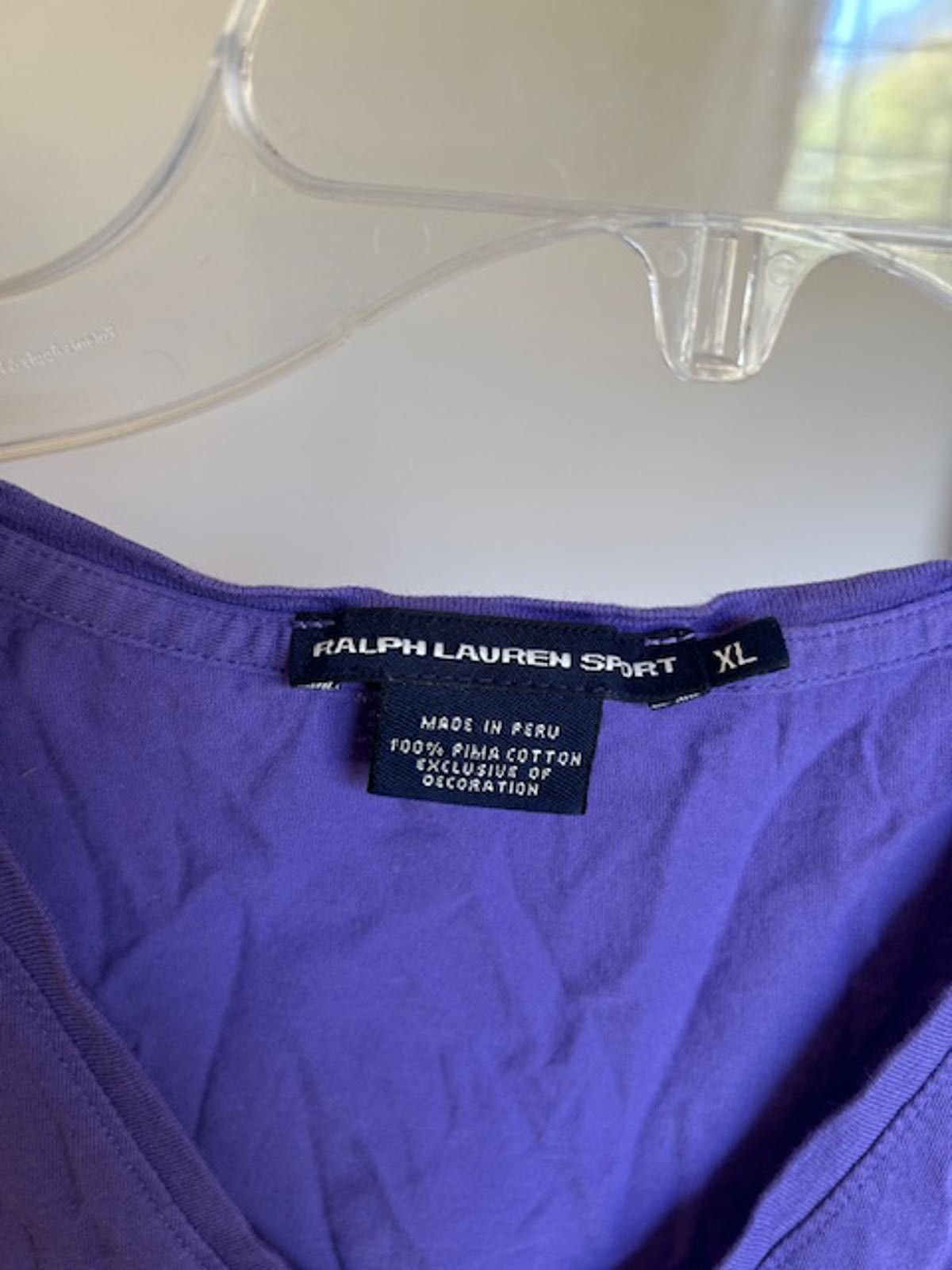 Ralph Lauren Sport Ralph Lauren Sport Purple V-Neck T-Shirt XL Size US XL / EU 56 / 4 - 3 Thumbnail