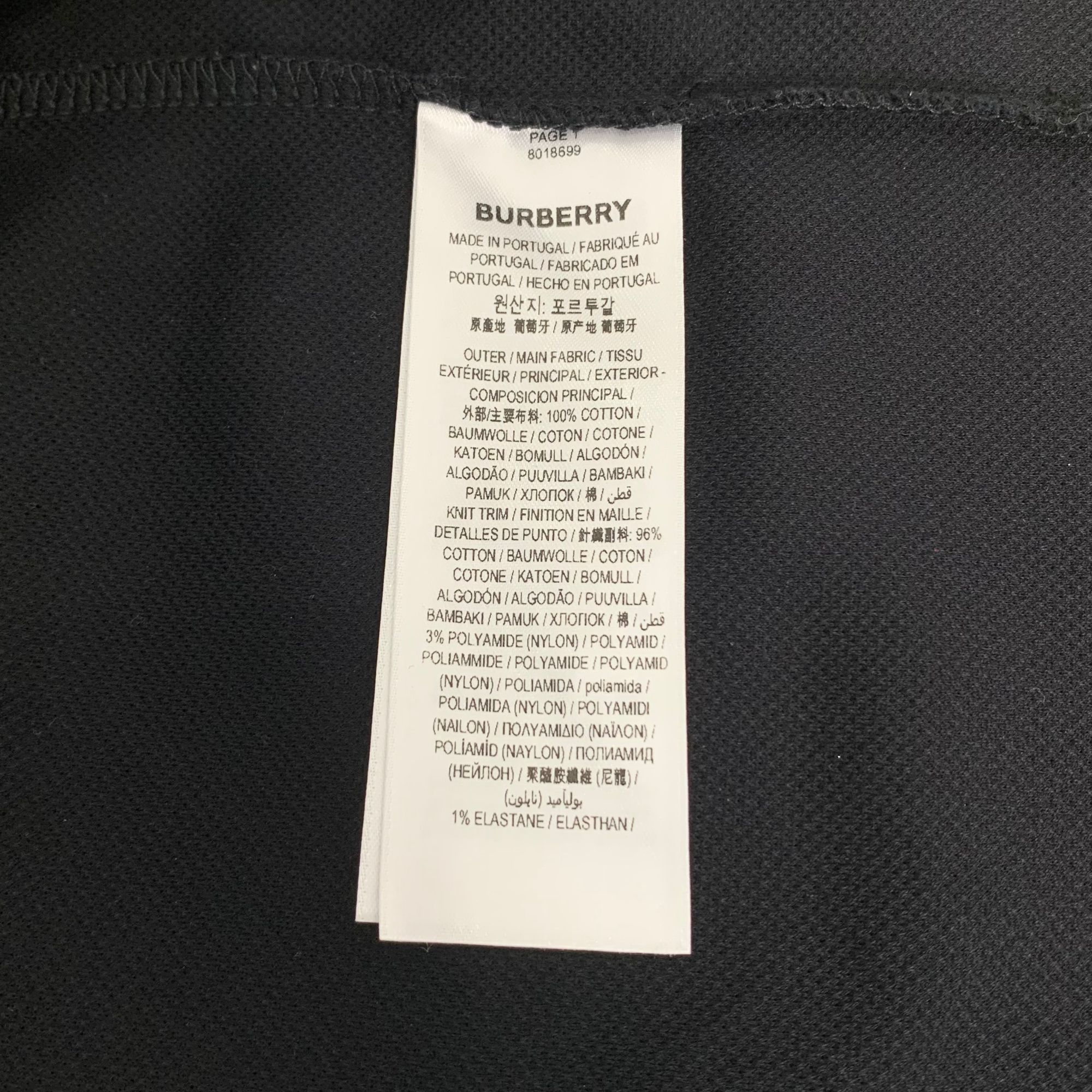 Burberry Burberry Black Logo Letter Short Sleeve Polo Shirt (Size XS) Size US XS / EU 42 / 0 - 4 Thumbnail