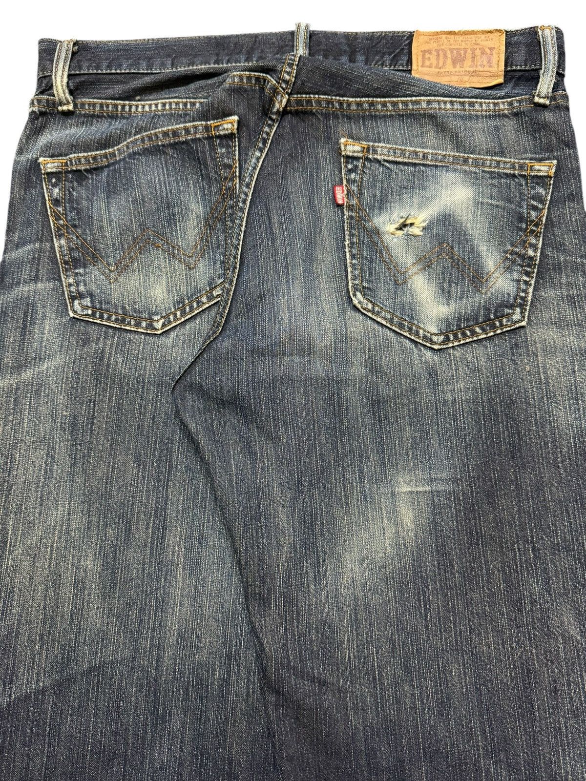 Edwin Vintage Edwin Blue Faded Wash Clawmark Style Wide Leg Baggy Size US 33 - 6 Thumbnail