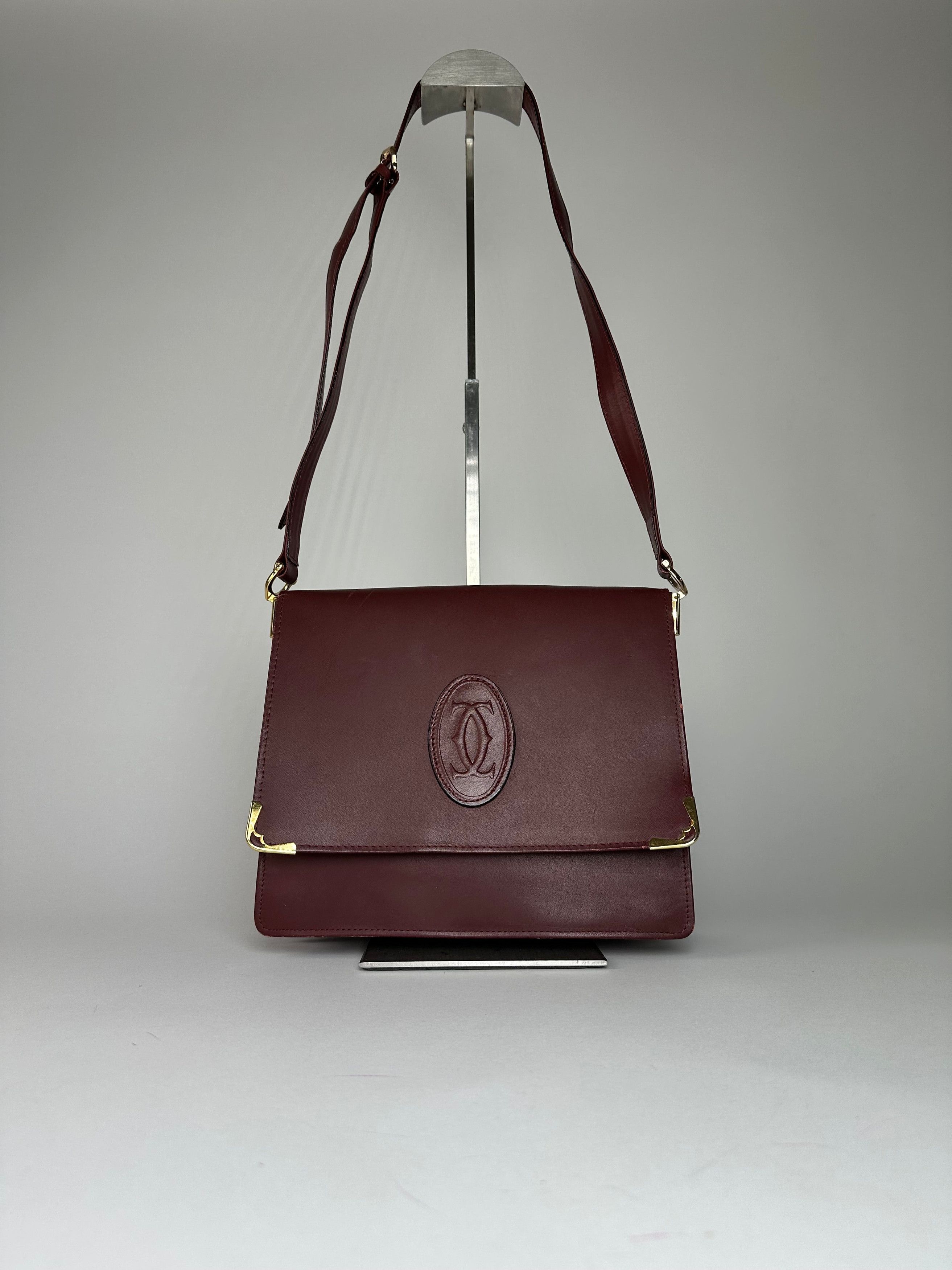 Cartier Vintage Leather Multiway Bag Burgundy Size ONE SIZE - 1 Thumbnail