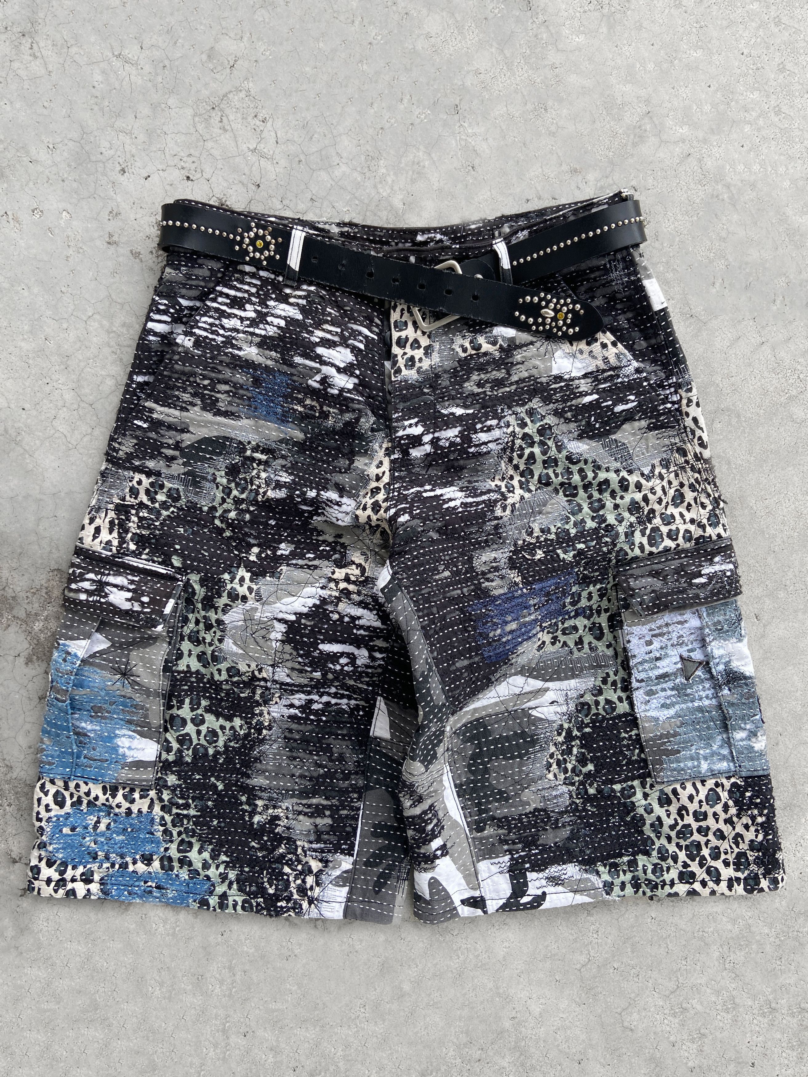 Japanese Brand 1/1 Boro Leopard Camo shorts baggy Size US 34 / EU 50 - 6 Thumbnail