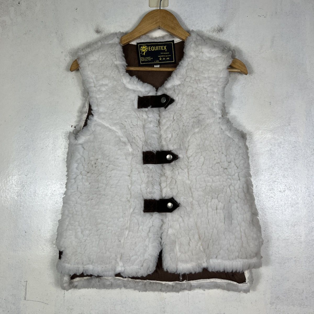 Vintage Equitex Faux Fur Pile Vest Made In England