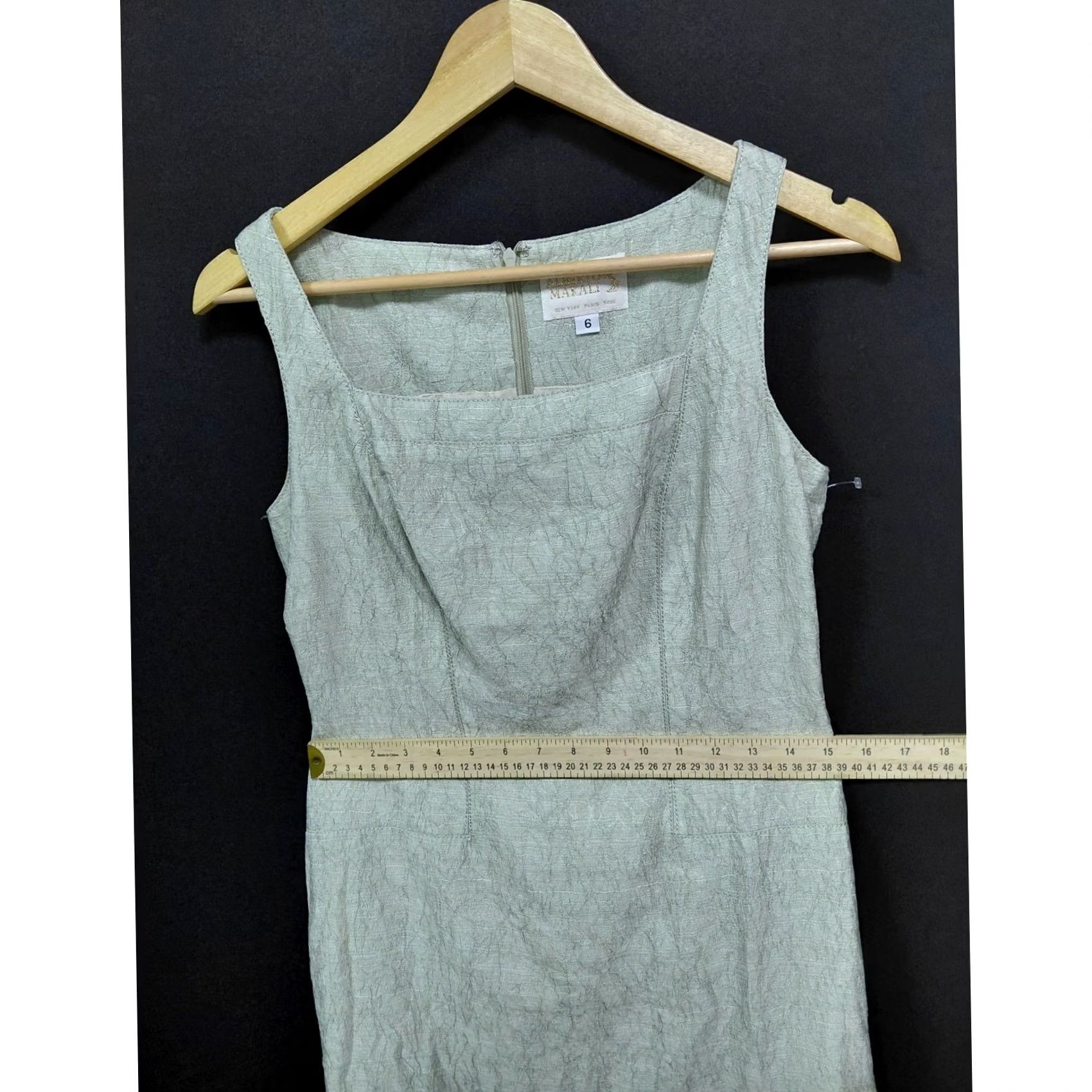 Vintage Alberto Makali Green Sleeveless Dress Knee Length Women Size 6 Size M / US 6-8 / IT 42-44 - 6 Thumbnail