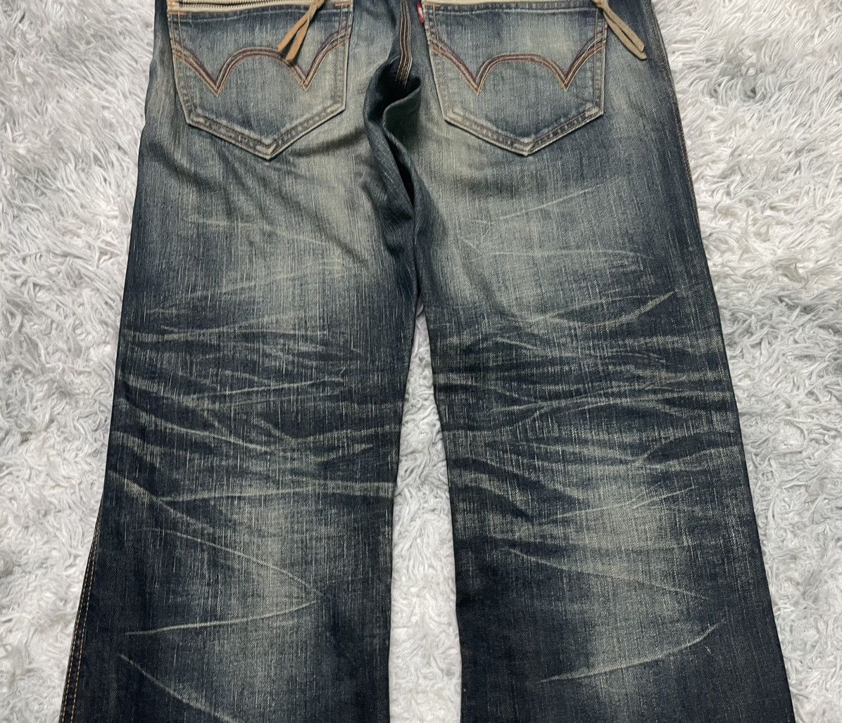 Edwin 2000s EDWIN BLUE TRIP FLARE PANT DISTRESSED Size US 35 - 11 Thumbnail