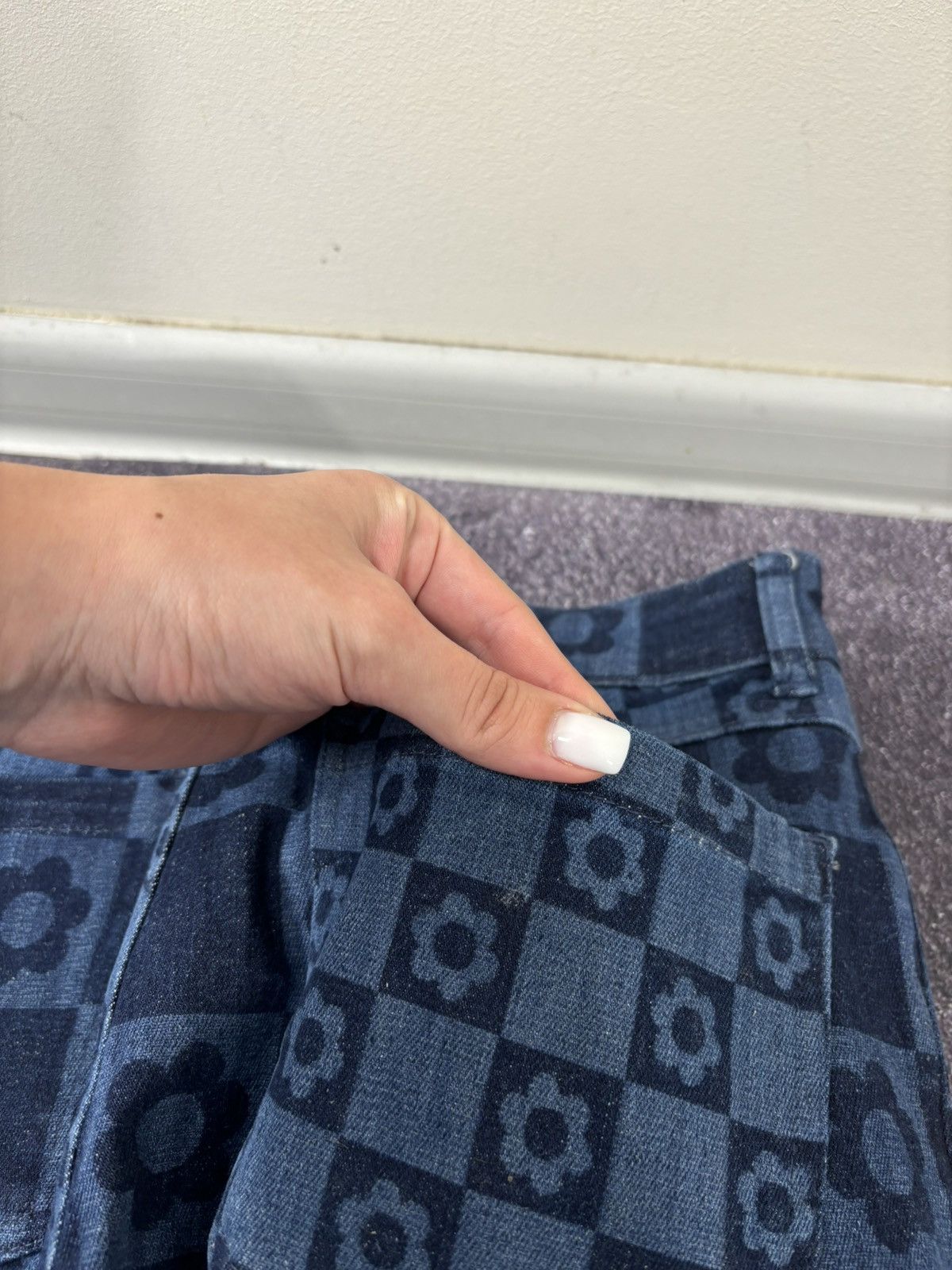 Jaded London Jaded London Women’s Chessboard Blue Hype Flared Denim Jeans Size 30" / US 8 / IT 44 - 16 Thumbnail