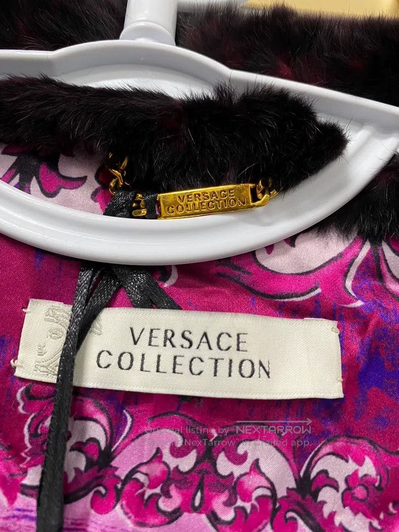 Versace Versace Rabbit fur coat burgundy Size S / US 4 / IT 40 - 7 Thumbnail