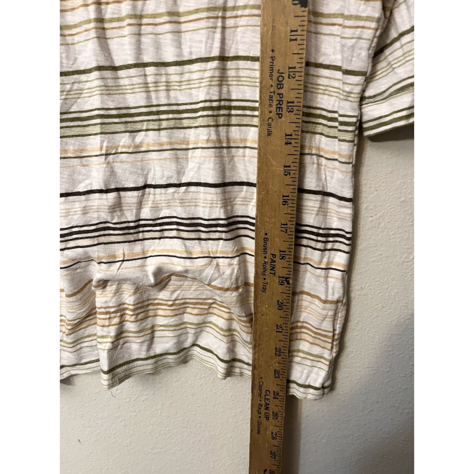 Croft & Barrow Croft Barrow Blouse Shirt Beige Short Sleeve V-Neck Knit Cotton Blend Regular Womens M City Classic Size M / US 6-8 / IT 42-44 - 4 Thumbnail