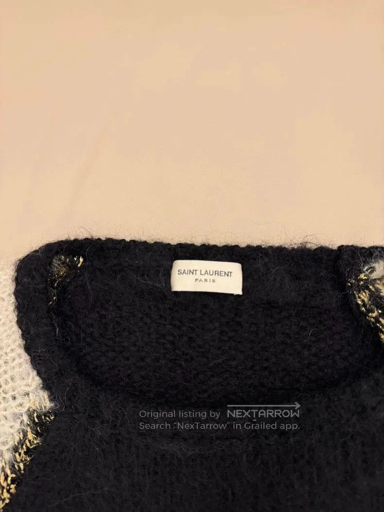 Saint Laurent Paris Saint Laurent 23SS Black and White Mohair Sweater. Size US S / EU 44-46 / 1 - 3 Thumbnail