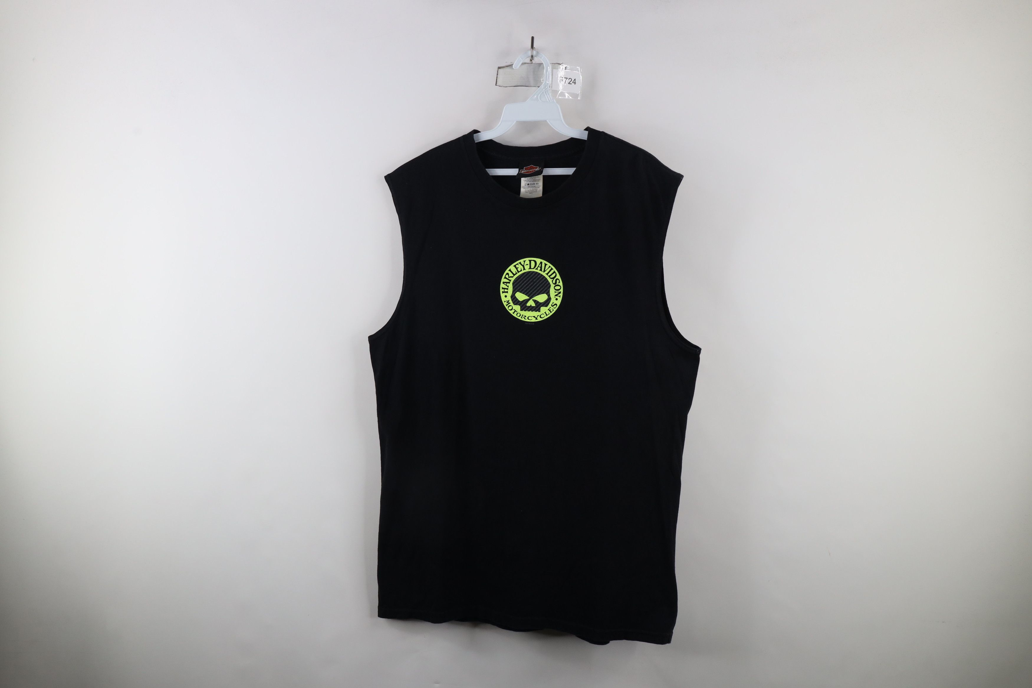 Harley Davidson × Vintage Vintage Y2K Harley Davidson Spell Out Skull Muscle T-Shirt Size US L / EU 52-54 / 3 - 1 Thumbnail