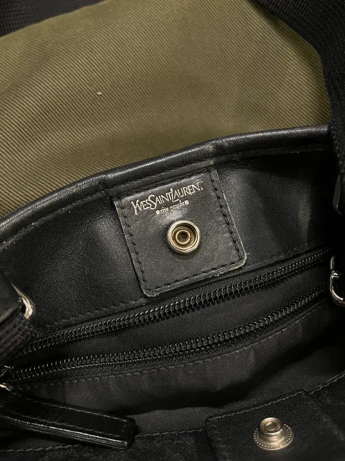 Yves Saint Laurent Saint Laurent Khaki Canvas YSL Logo Messenger Bag Size ONE SIZE - 9 Thumbnail