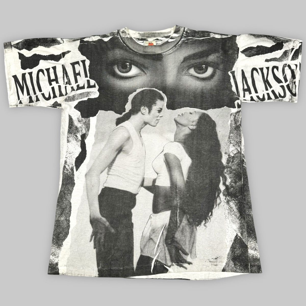 Vintage 1992 Michael Jackson Naomi Campbell All Over T Shirt