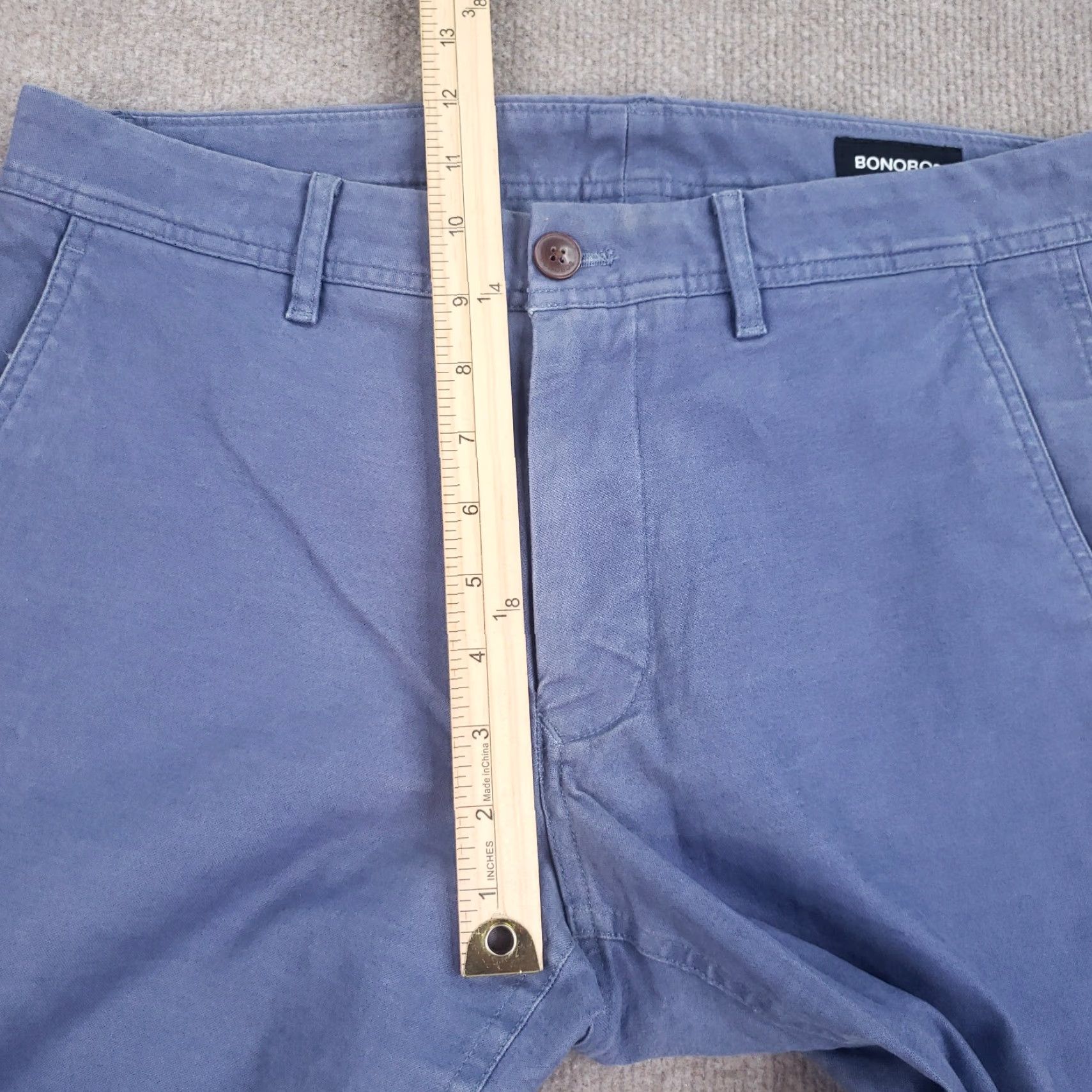 Bonobos VINTAGE Bonobos Chino Pants Mens 31x32 Blue Slim Fit Straight Leg Casual Cotton Size US 31 - 7 Thumbnail