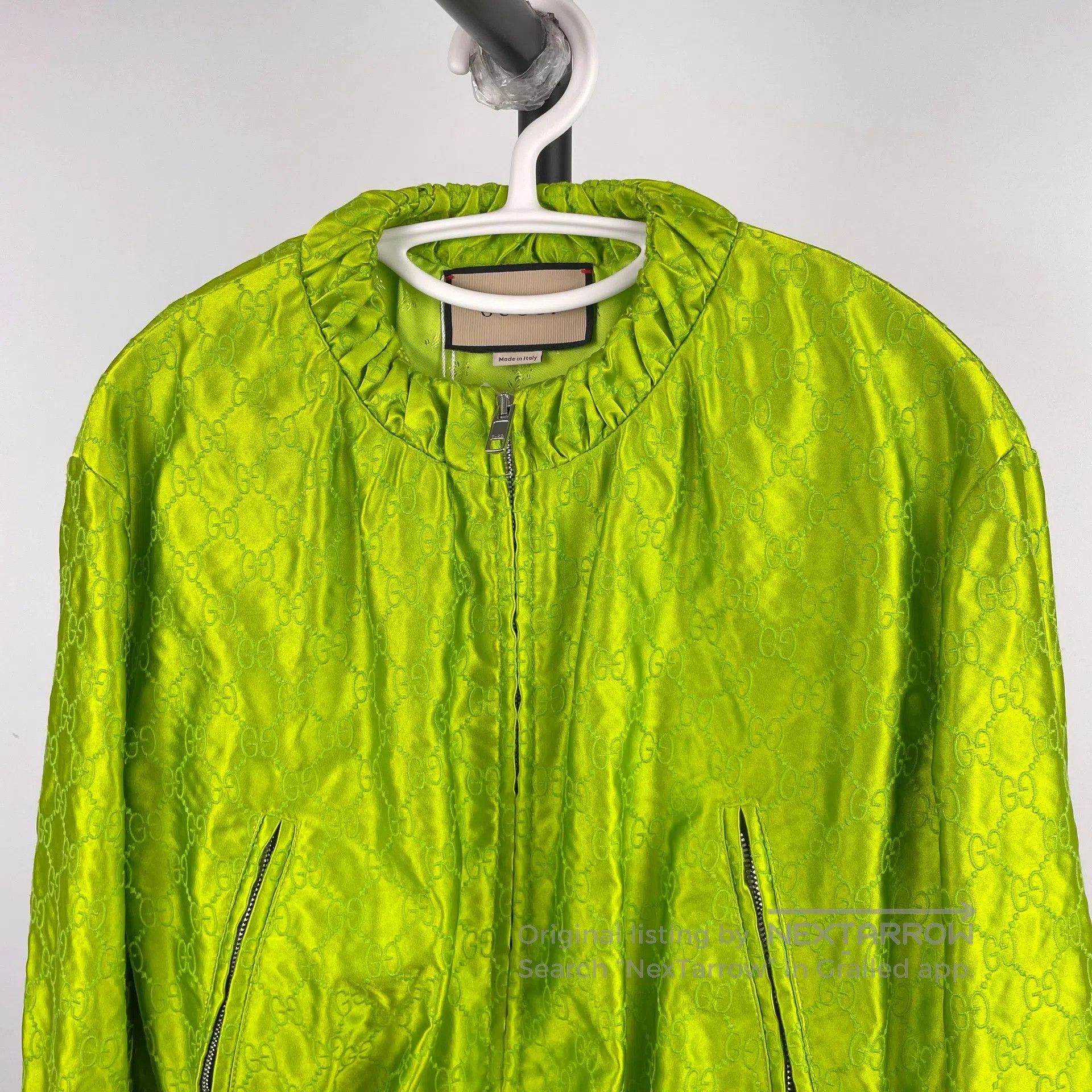 Gucci Guicci Neon green full print casual jacket short top| Size XS / US 0-2 / IT 36-38 - 5 Thumbnail