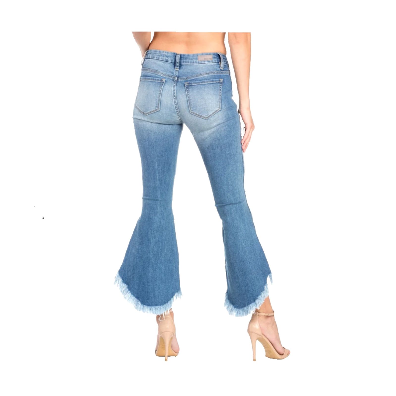 Miss Me Miss Me Jeans |29| Mid Rise M2207CF Crop Fray Flare Denim Womens Regulate? Size 29" - 3 Thumbnail