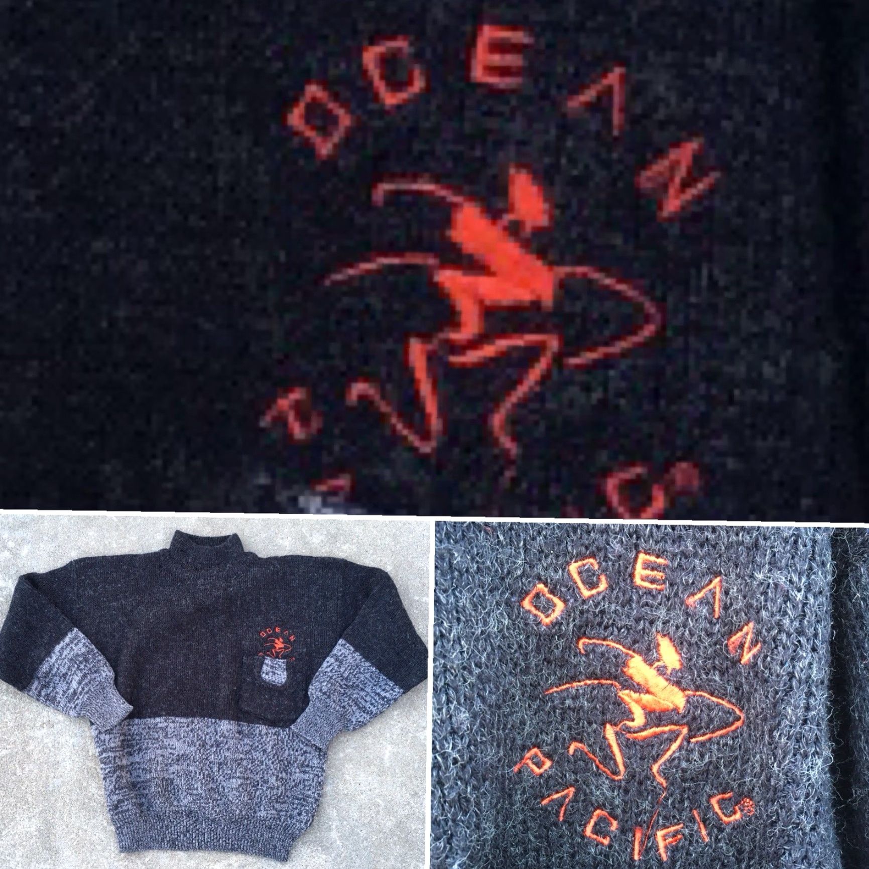 Ocean Pacific VINTAGE Ocean Pacific Sweater Shirt Hoodie Pullover Beach Surf Size L Gray Mens Size US L / EU 52-54 / 3 - 6 Thumbnail