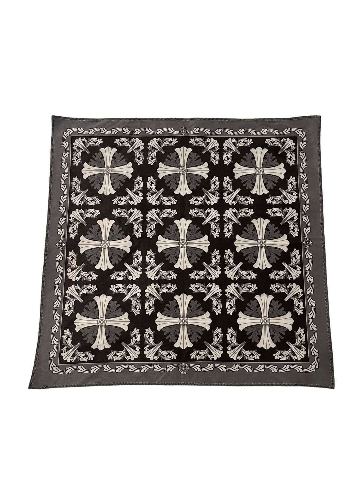 image of Chrome Hearts Grey Mini Plus Motif Bandana / Glasses Clear in Black, Men's