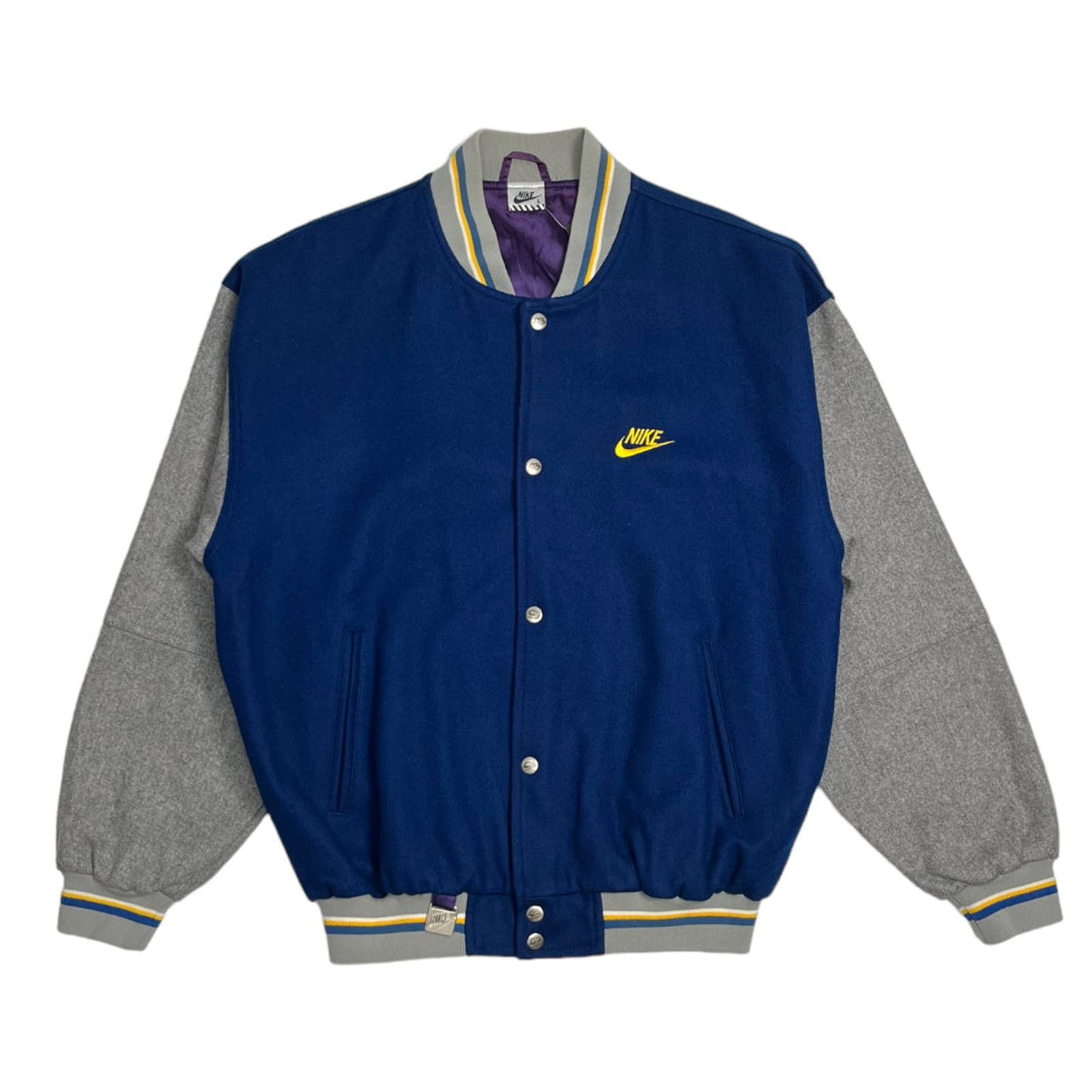 image of Vintage Nike Big Logo Varsity Jacket L in Blue, Men's (Size Large)