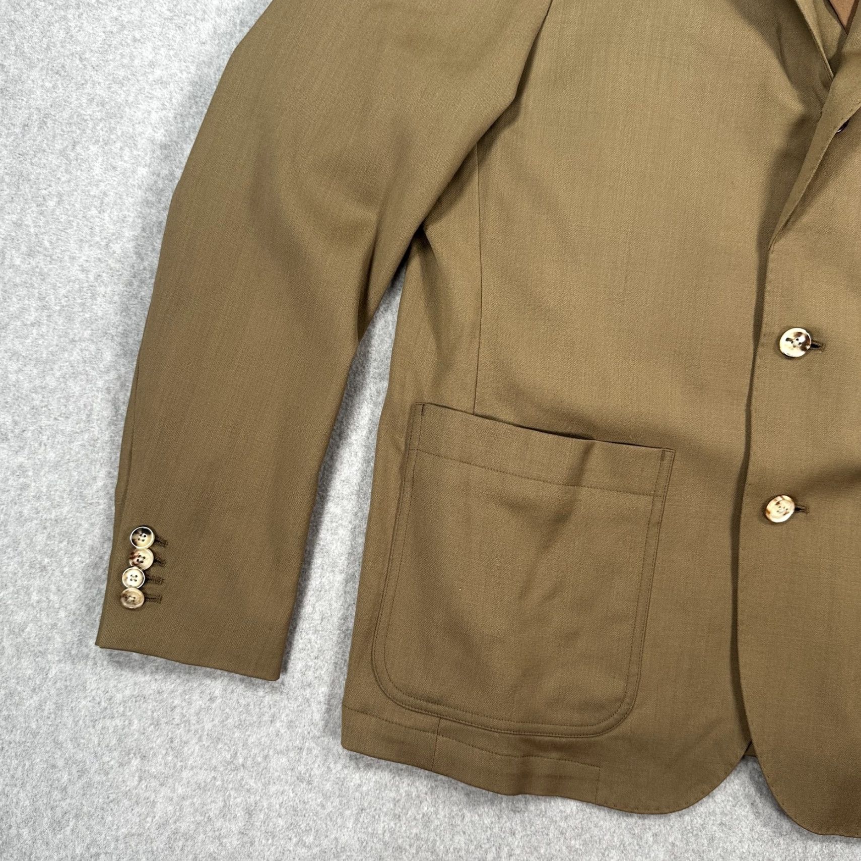 Vintage Wills Blazer Mens Medium Brown Classic Two Button Jacket Patch Pockets Casual Size 40R - 6 Thumbnail